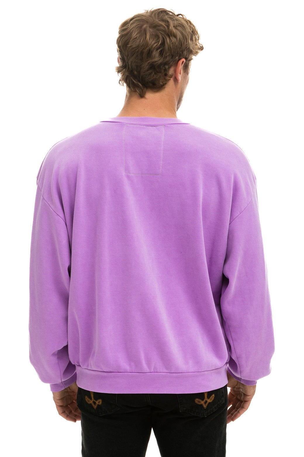 LOGO RELAXED CREW SWEATSHIRT - NEON PURPLE - Image 6