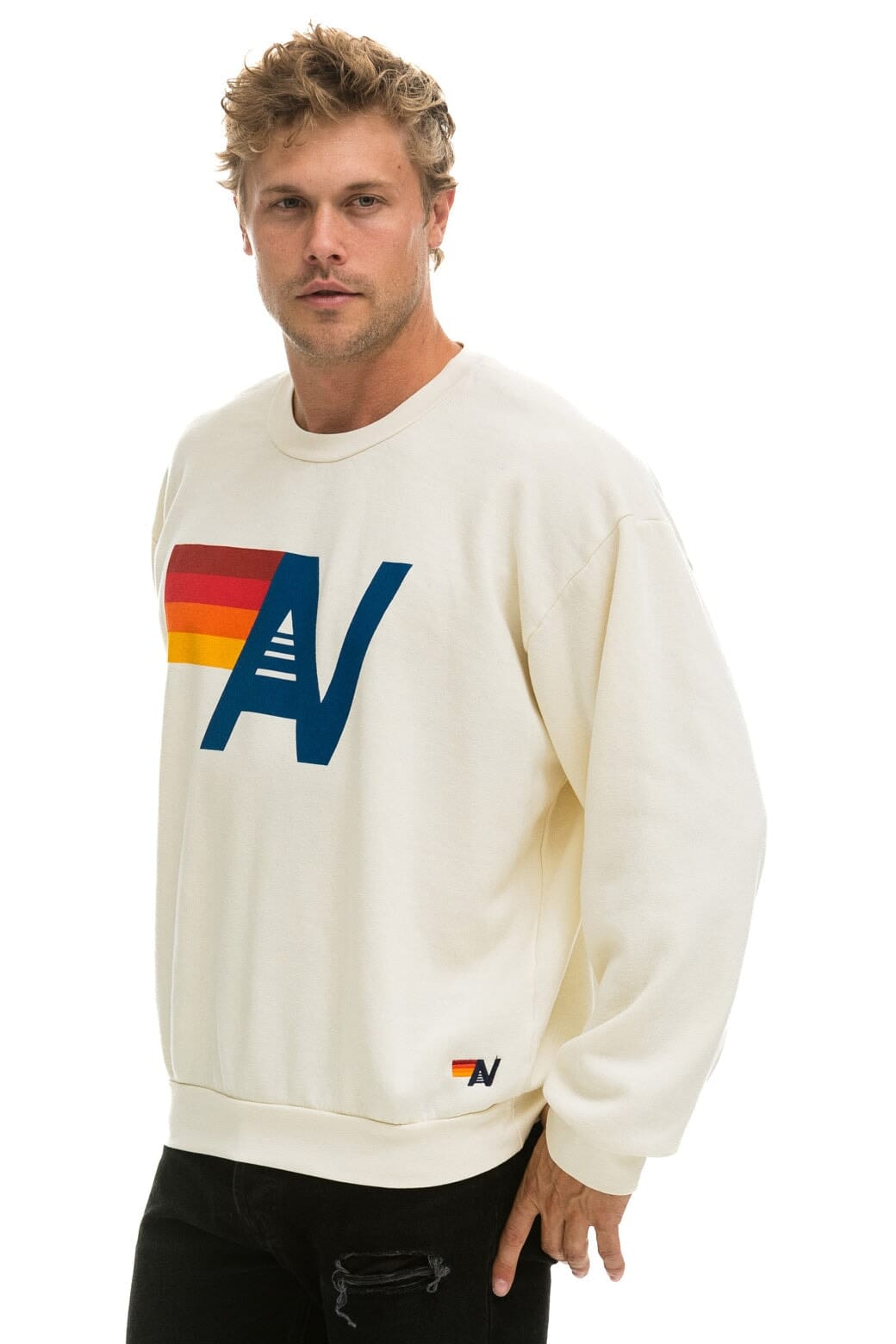 LOGO RELAXED CREW SWEATSHIRT - VINTAGE WHITE - Image 4