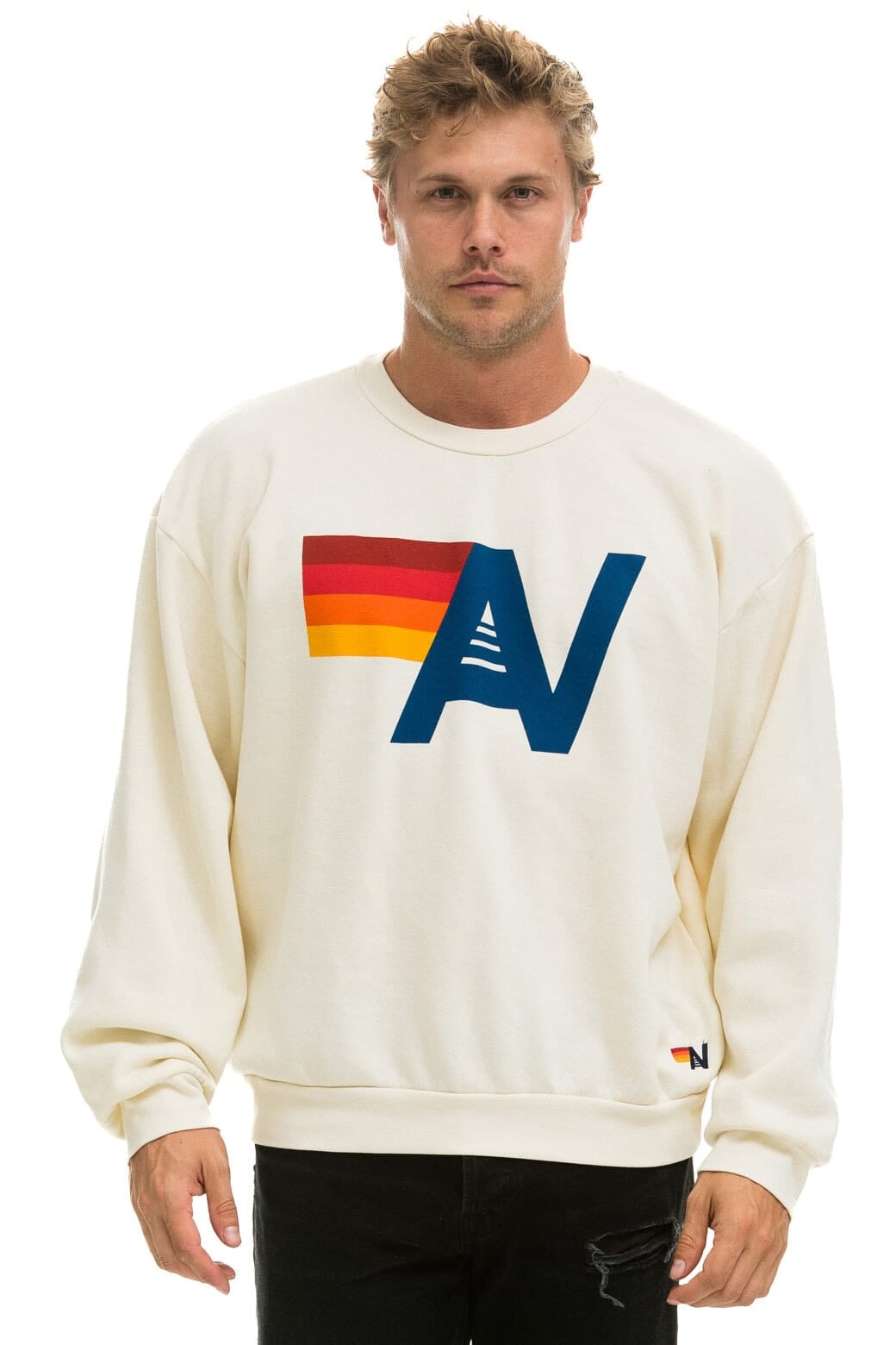 LOGO RELAXED CREW SWEATSHIRT - VINTAGE WHITE - Image 2