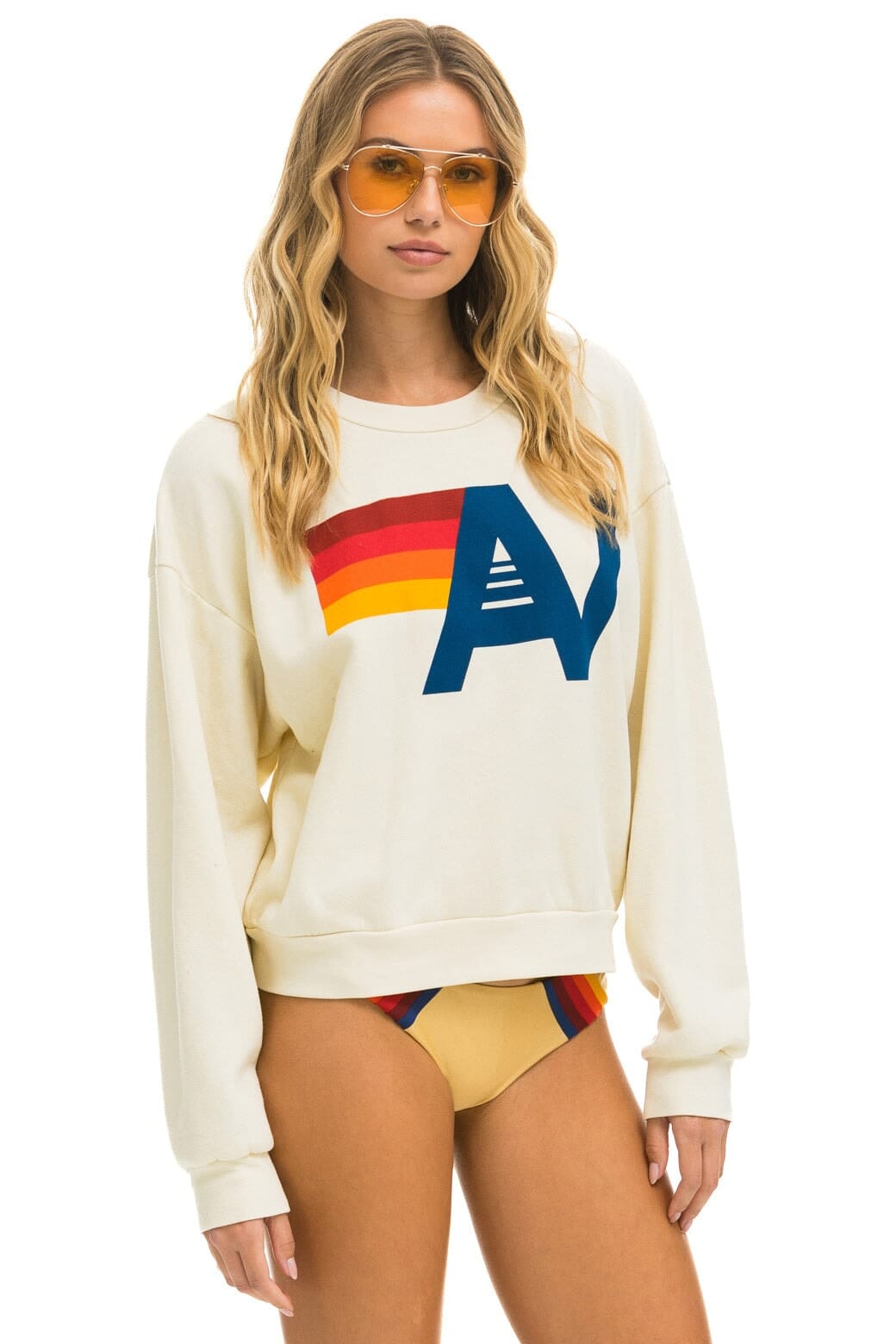 LOGO RELAXED CREW SWEATSHIRT - VINTAGE WHITE - Image 7