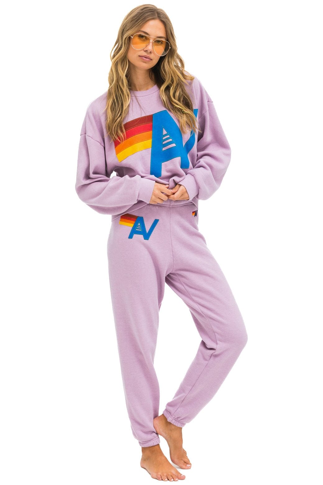 LOGO STITCH RELAXED CREW SWEATSHIRT - MAUVE - Image 10