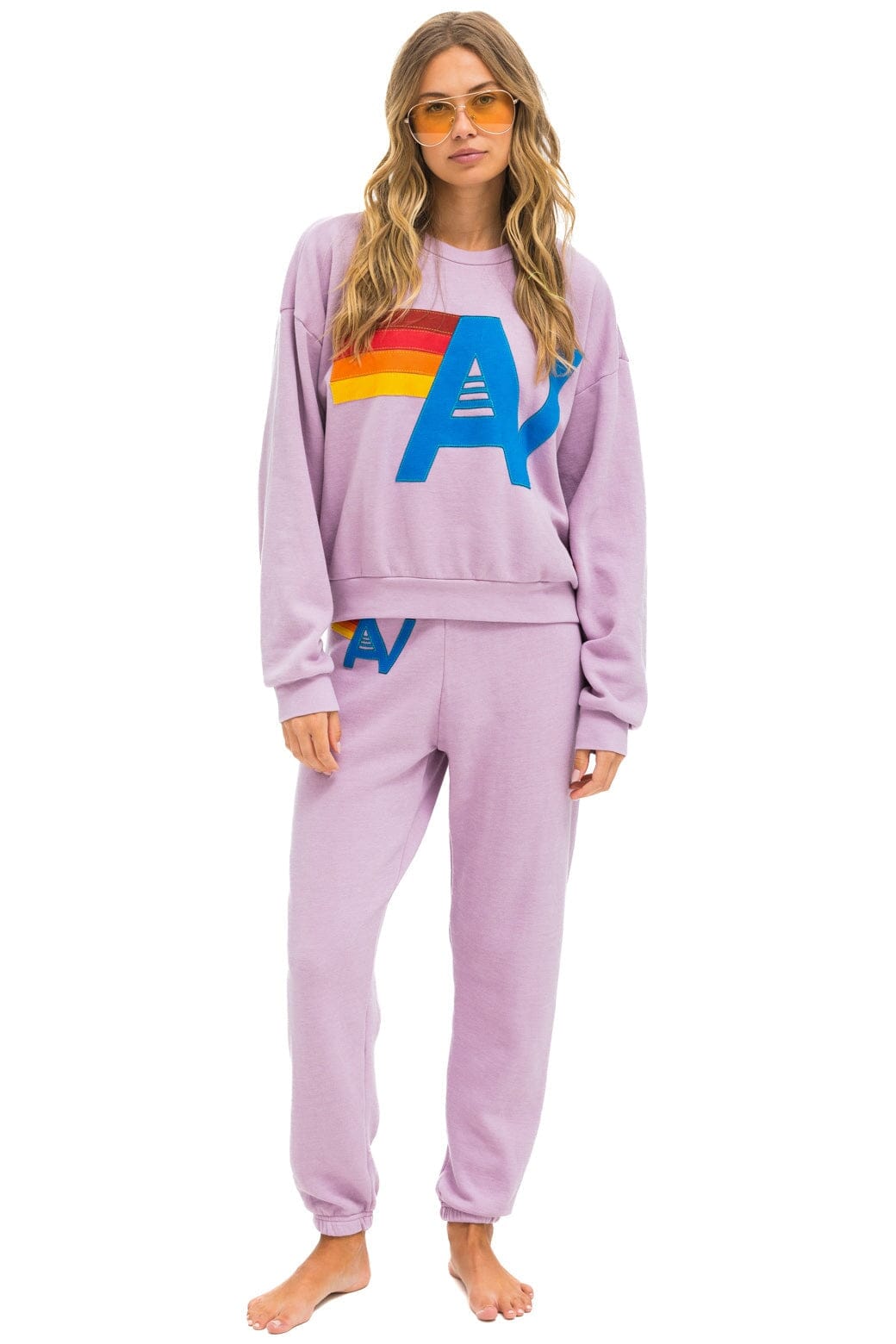 LOGO STITCH RELAXED CREW SWEATSHIRT - MAUVE - Image 9