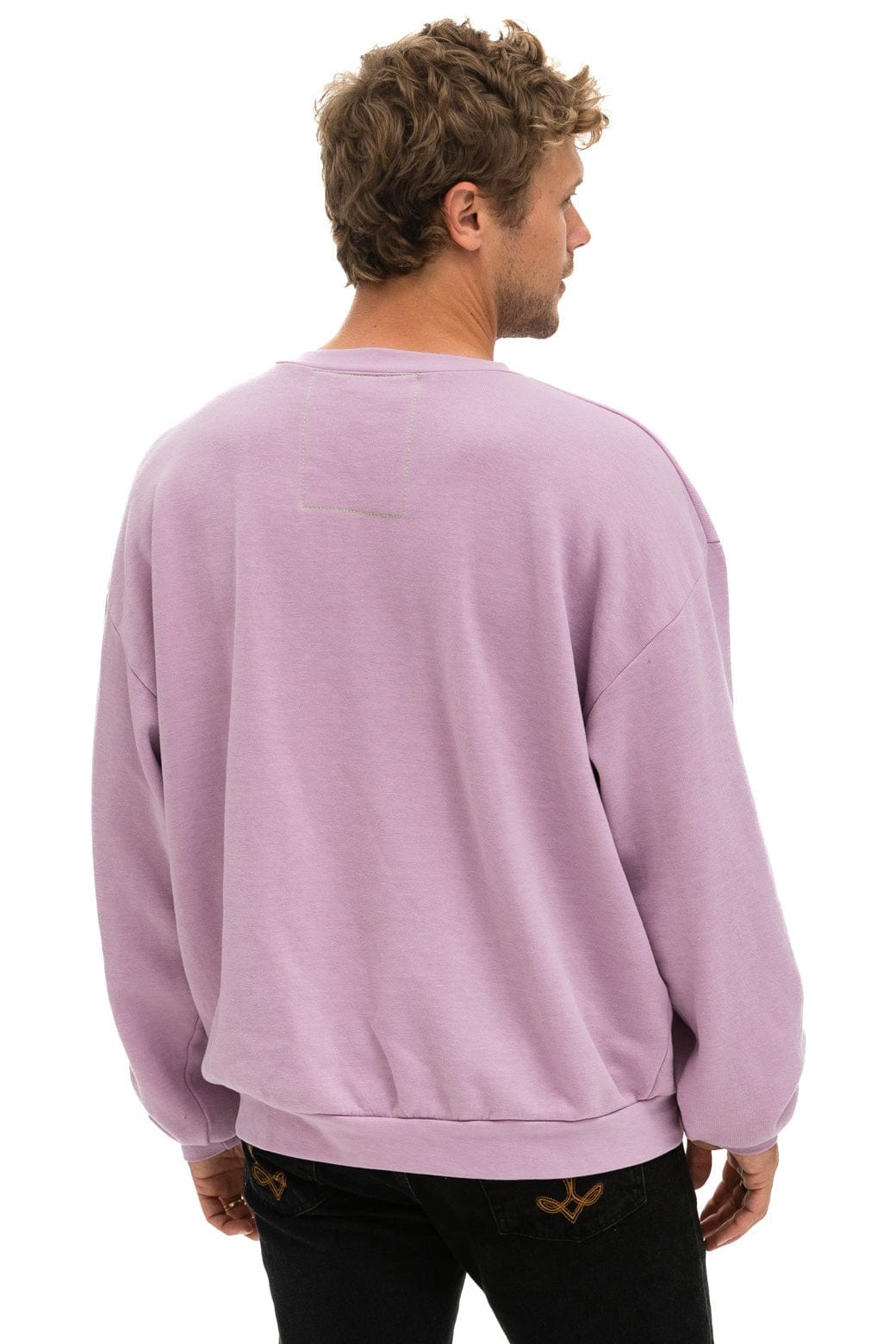 LOGO STITCH RELAXED CREW SWEATSHIRT - MAUVE - Image 8