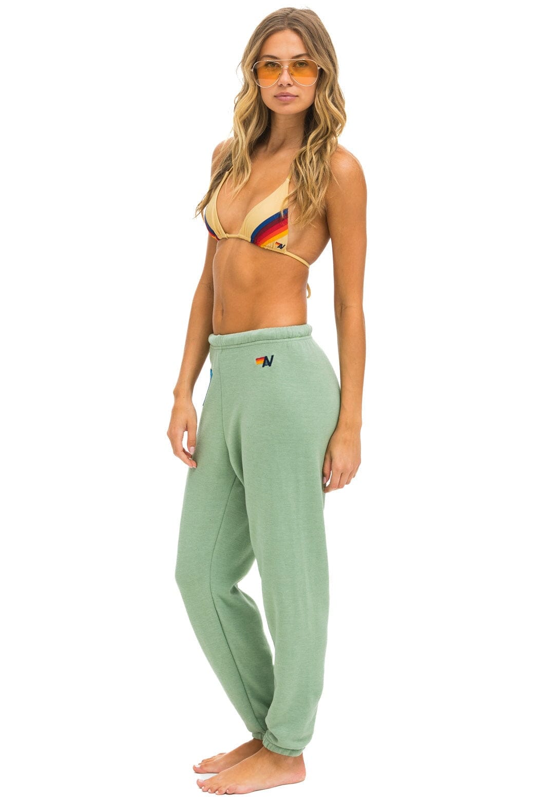 LOGO STITCH SWEATPANTS - SAGE - Image 4