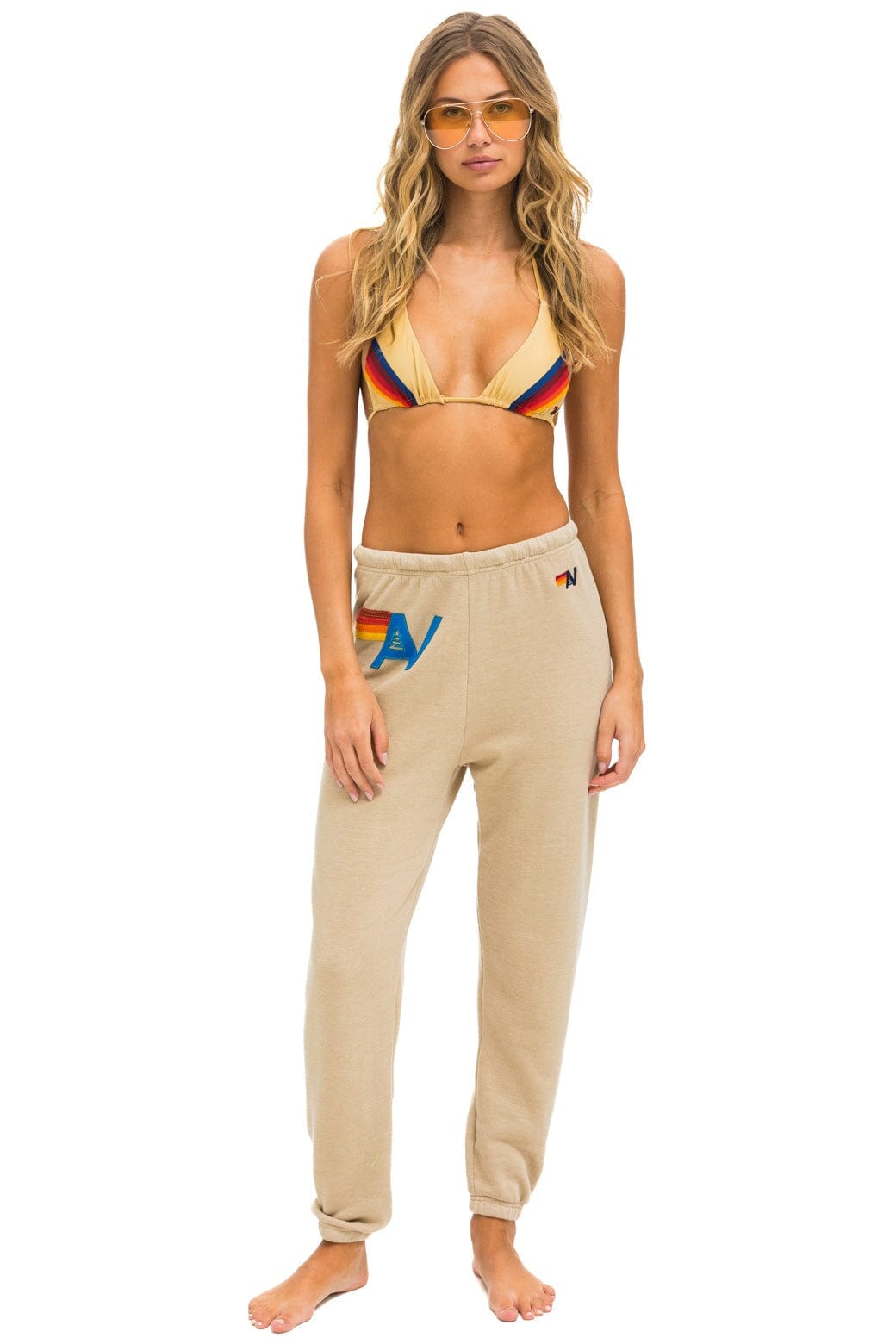 LOGO STITCH SWEATPANTS - SAND - Image 2