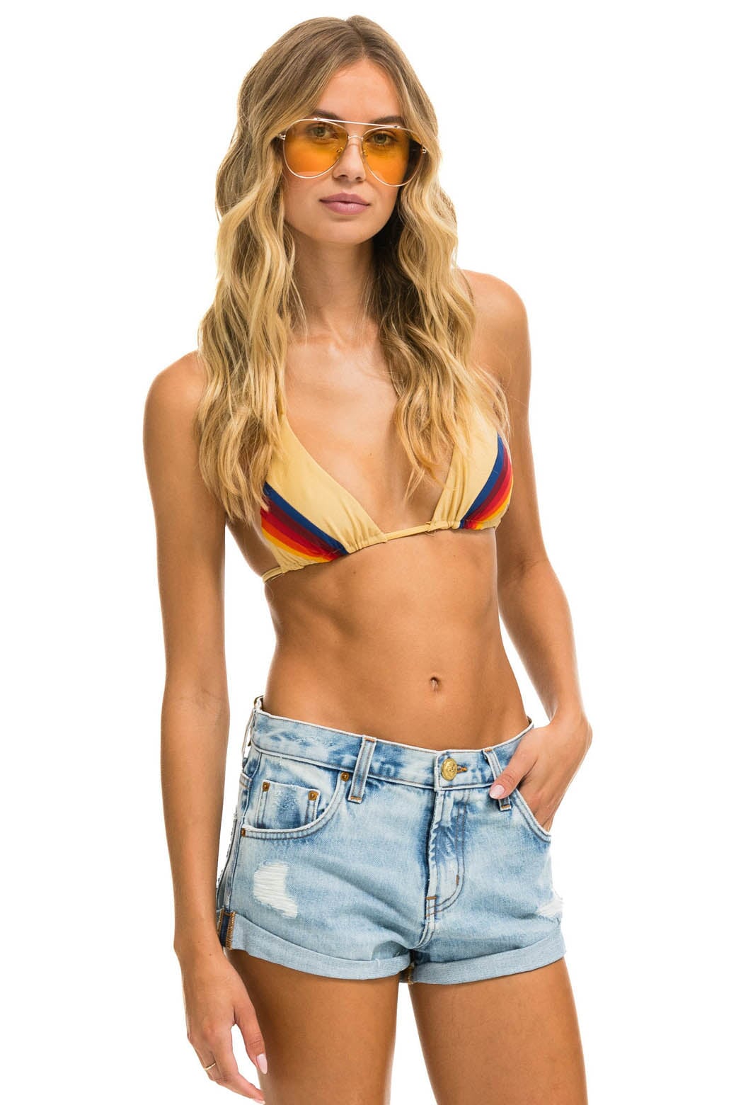 LOW RISE ROCKER JEAN SHORTS - SUPER LIGHT - Image 4