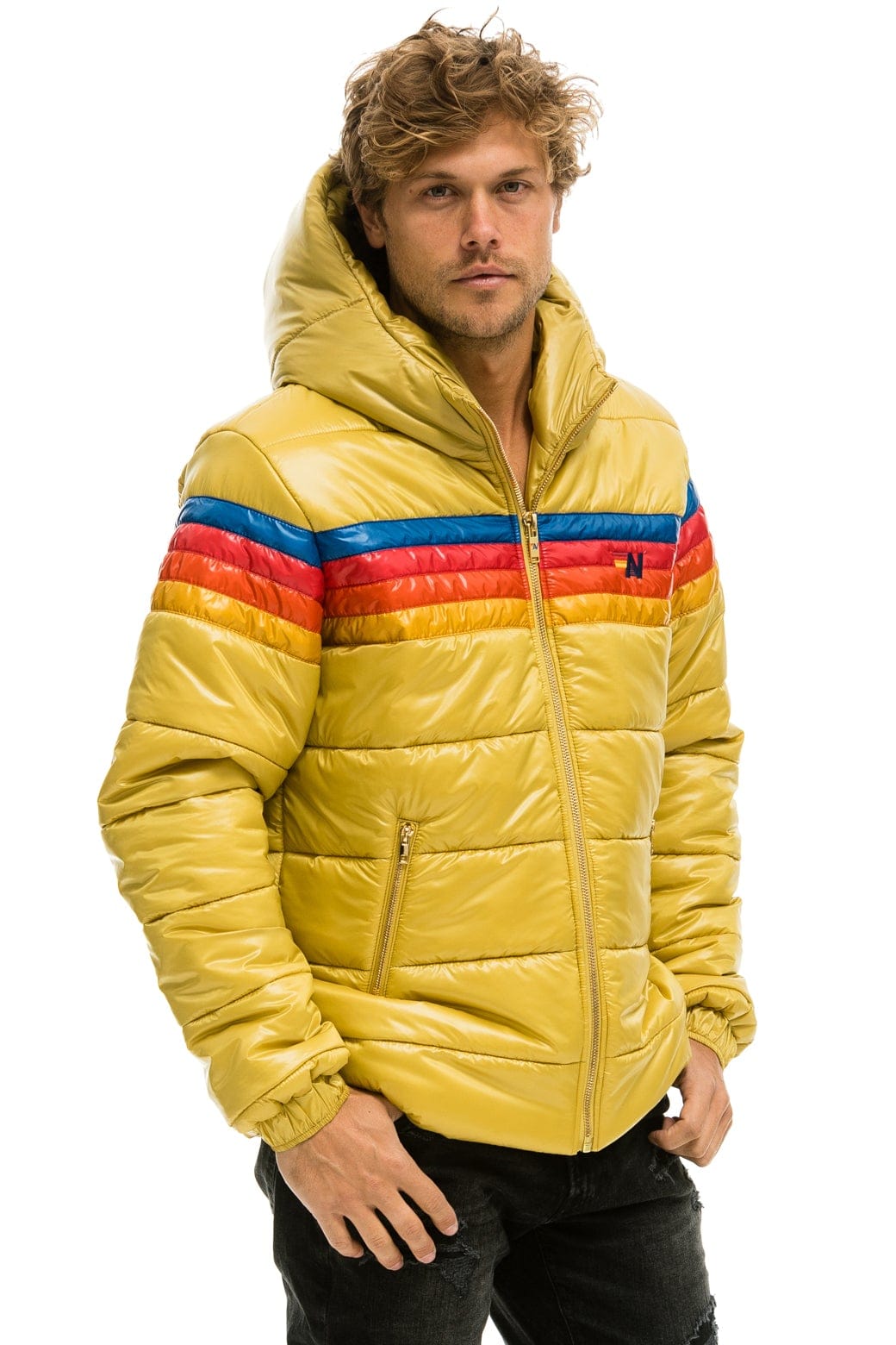 4 STRIPE LUXE TREKKER JACKET - GLOSSY KHAKI - Image 6