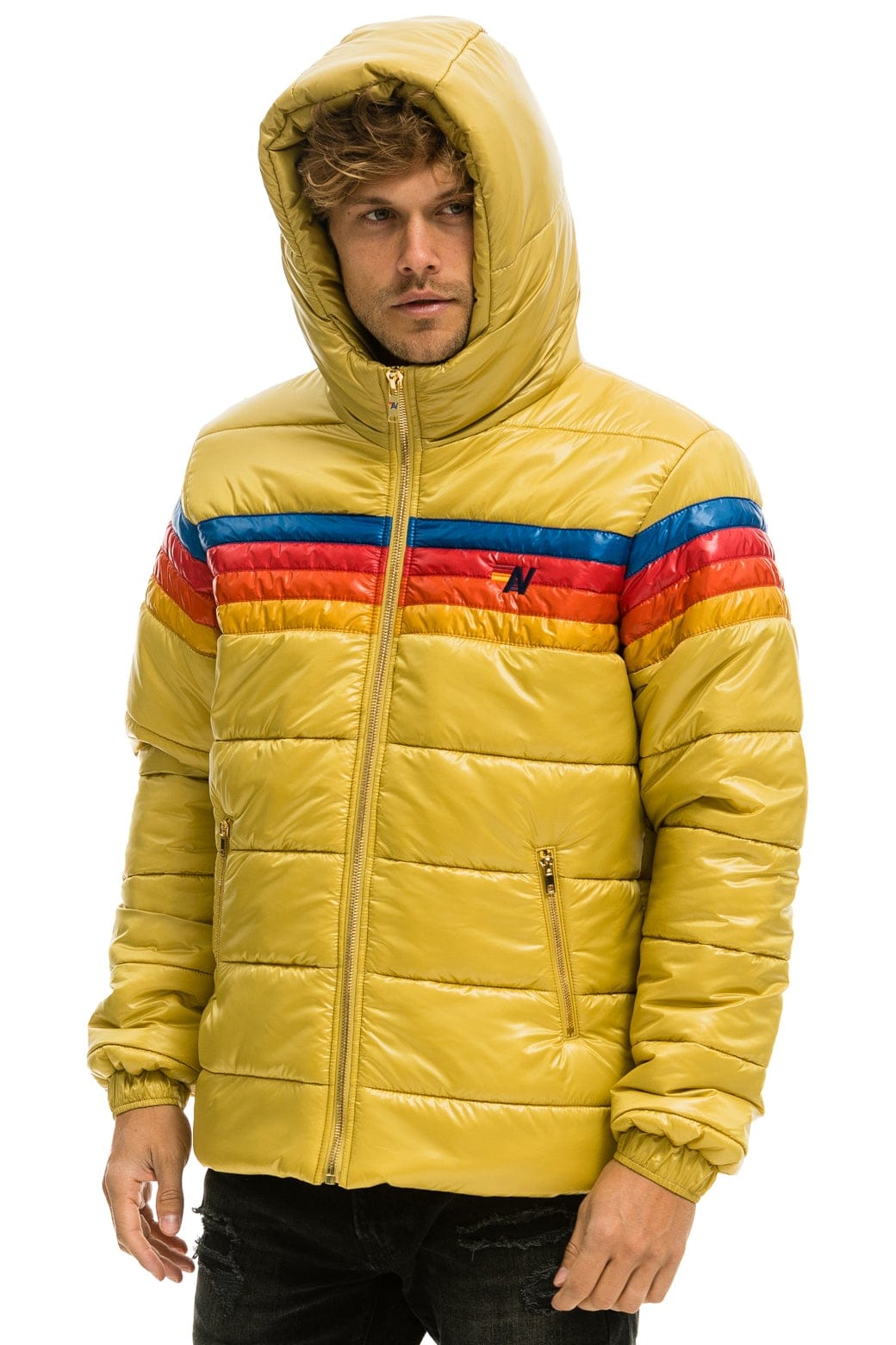 4 STRIPE LUXE TREKKER JACKET - GLOSSY KHAKI - Image 5