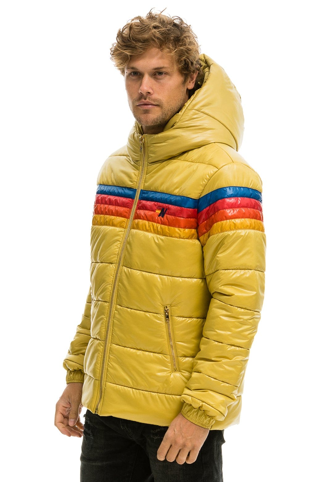 4 STRIPE LUXE TREKKER JACKET - GLOSSY KHAKI - Image 2