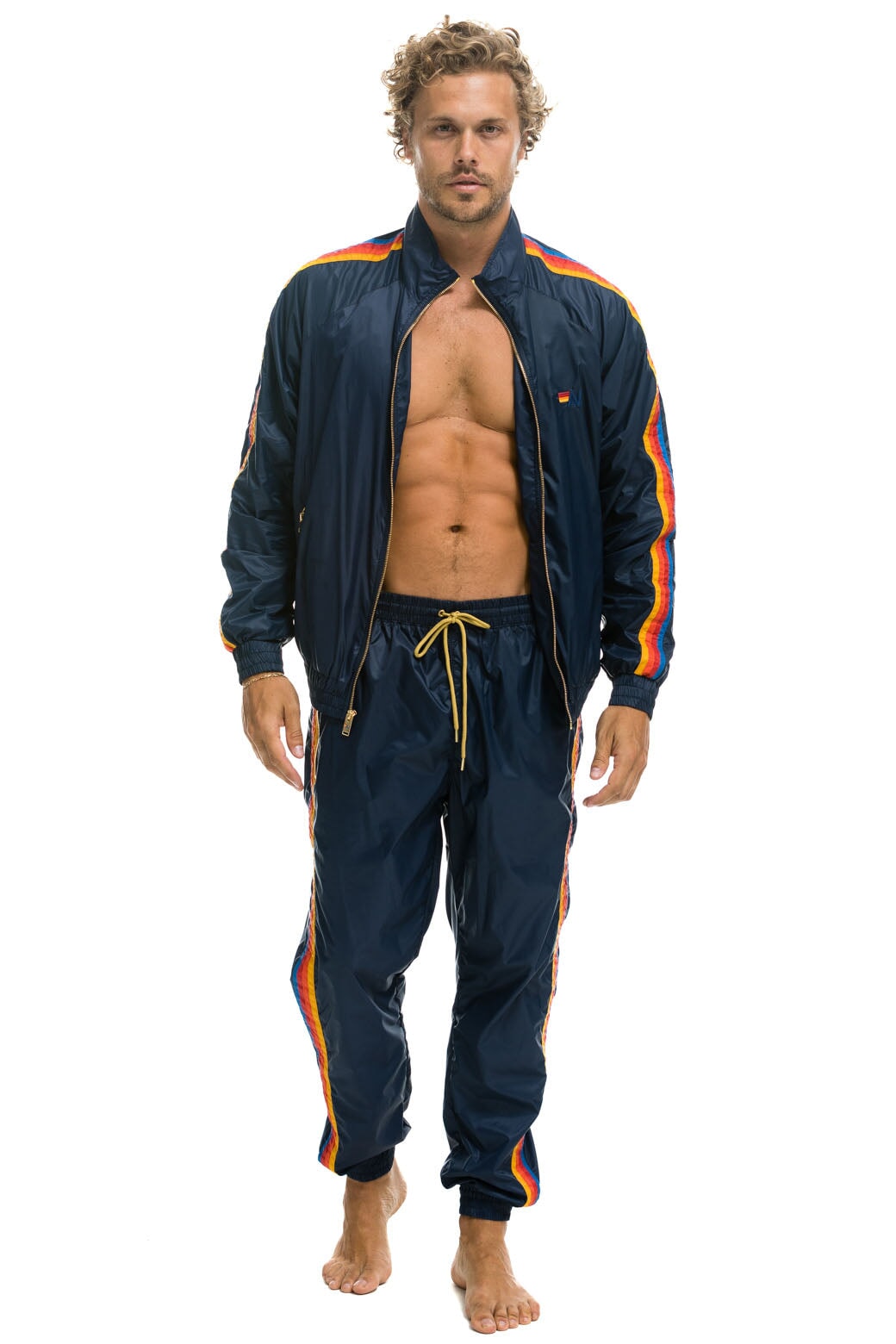 MEN'S 4 STRIPE WINDBREAKER - NAVY - Image 7