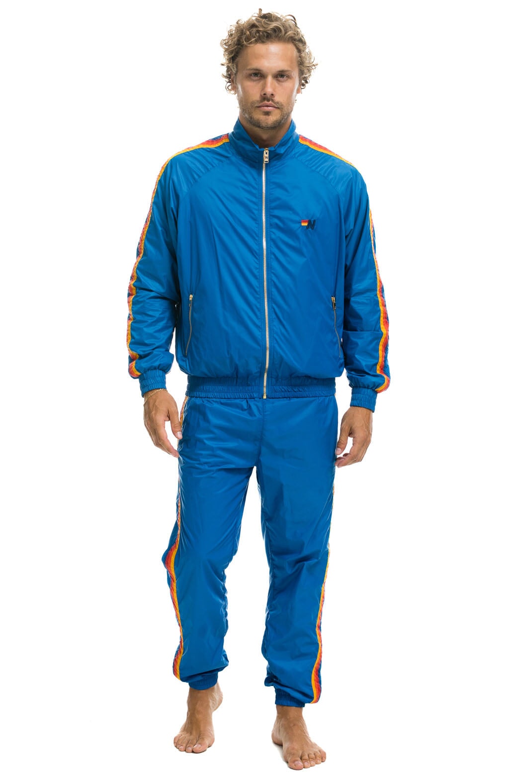 MEN'S 4 STRIPE WINDBREAKER - SNORKEL BLUE - Image 7