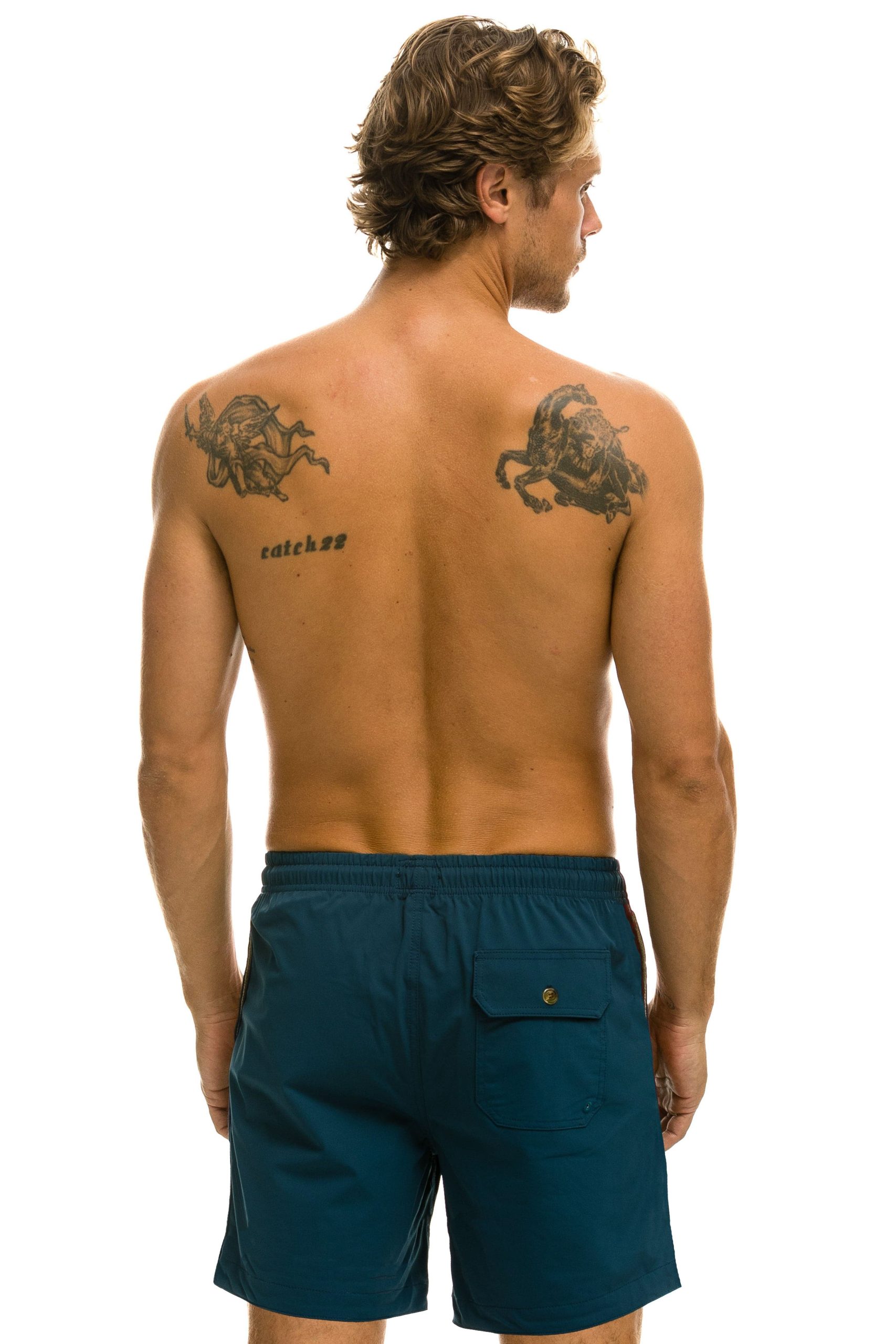MEN'S 5 STRIPE FLEX SHORTS 7 INCH - DEEP OCEAN - Image 3