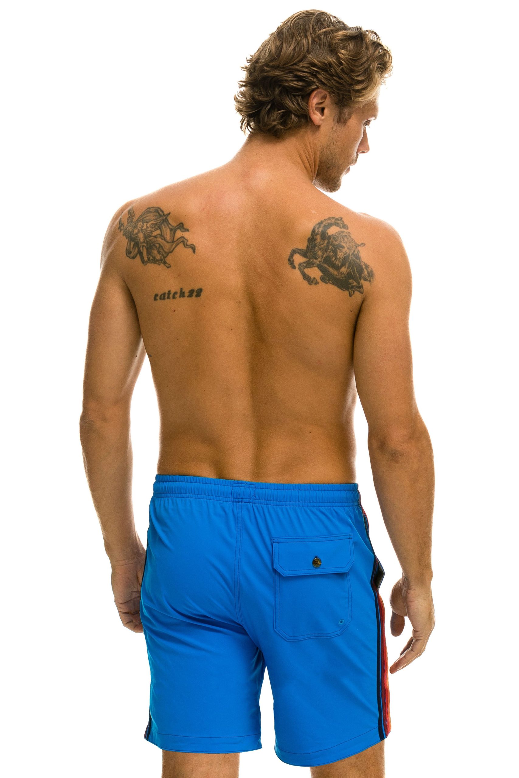 MEN'S 5 STRIPE FLEX SHORTS 7 INCH - PARROT - Image 3
