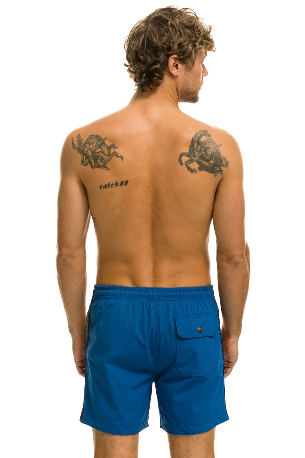 MEN'S 5 STRIPE FLEX SHORTS - SEA - Image 4