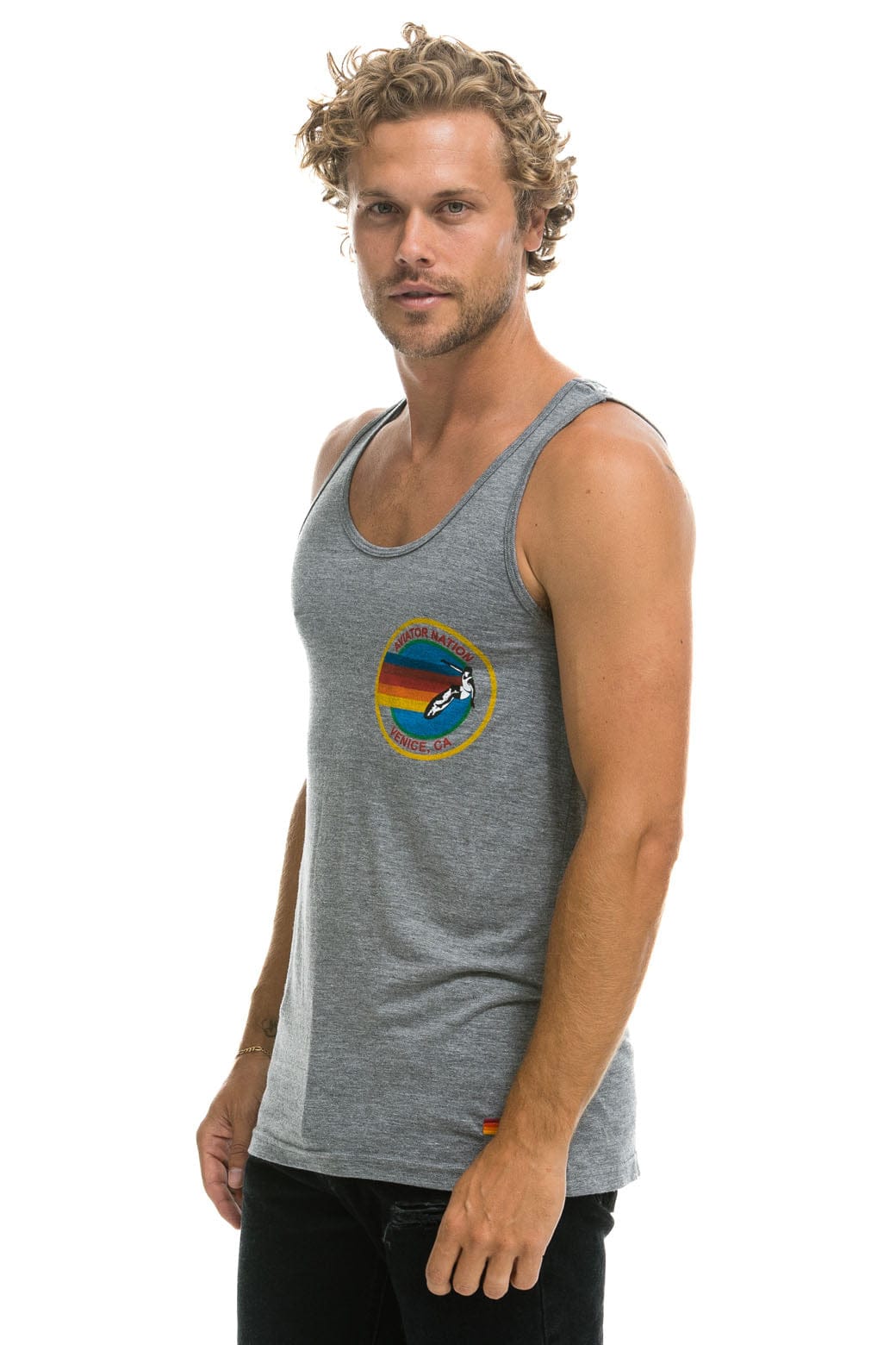 MEN'S AVIATOR NATION TANK - HEATHER GREY - Image 4