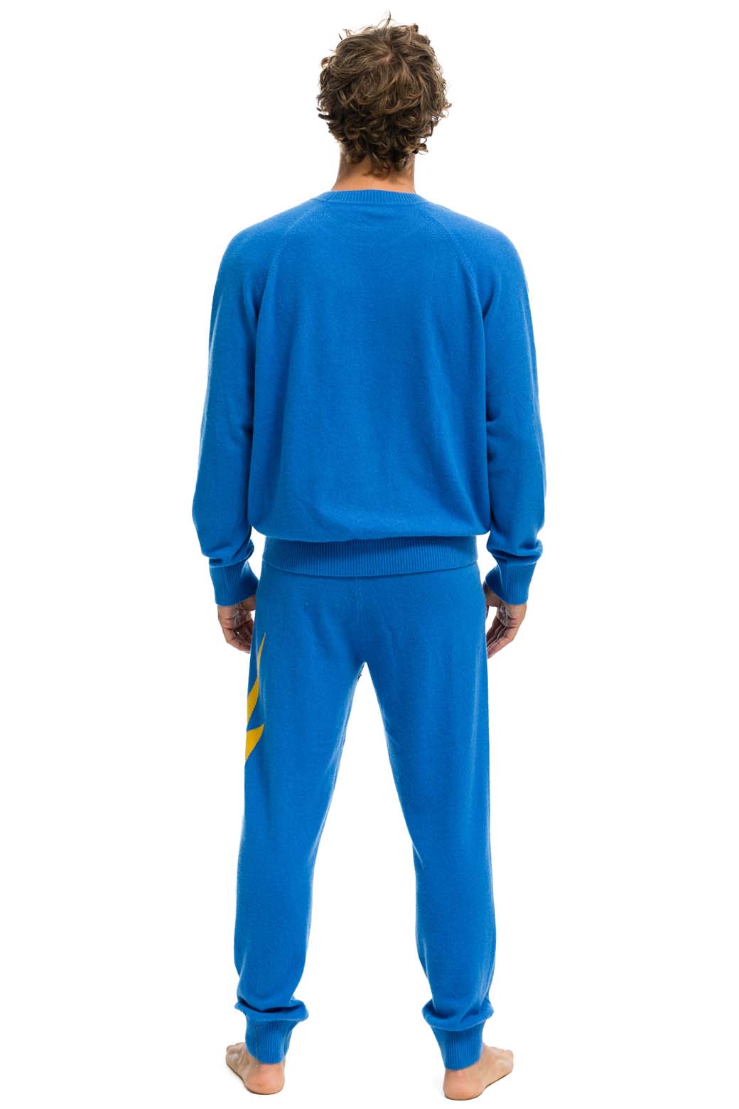 MEN'S BOLT CASHMERE LIGHT SWEATER PANT - VINTAGE BLUE // GOLD BOLT - Image 8
