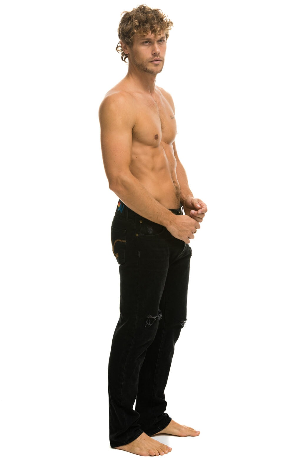 MEN'S CLASSIC STRAIGHT LEG DENIM JEAN - VINTAGE BLACK - Image 3