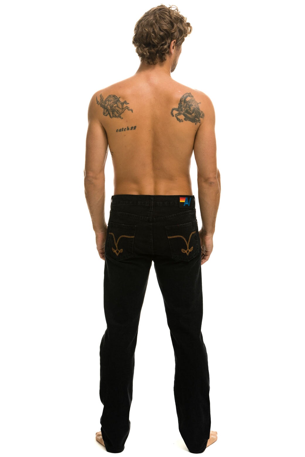 MEN'S CLASSIC STRAIGHT LEG DENIM JEAN - VINTAGE BLACK - Image 4