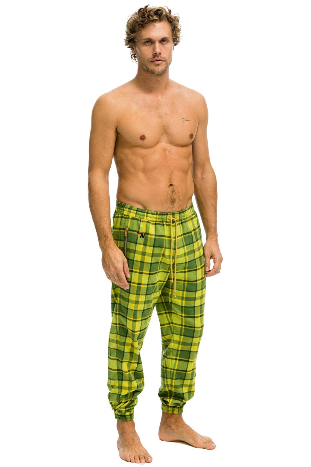 UNISEX PLAID LODGE PANT - AVOCADO PLAID - Image 4