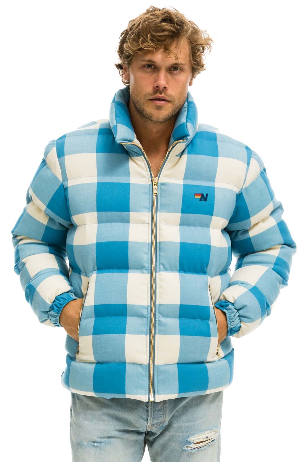 UNISEX PLAID TRAVELER JACKET - SKY PLAID - Image 4