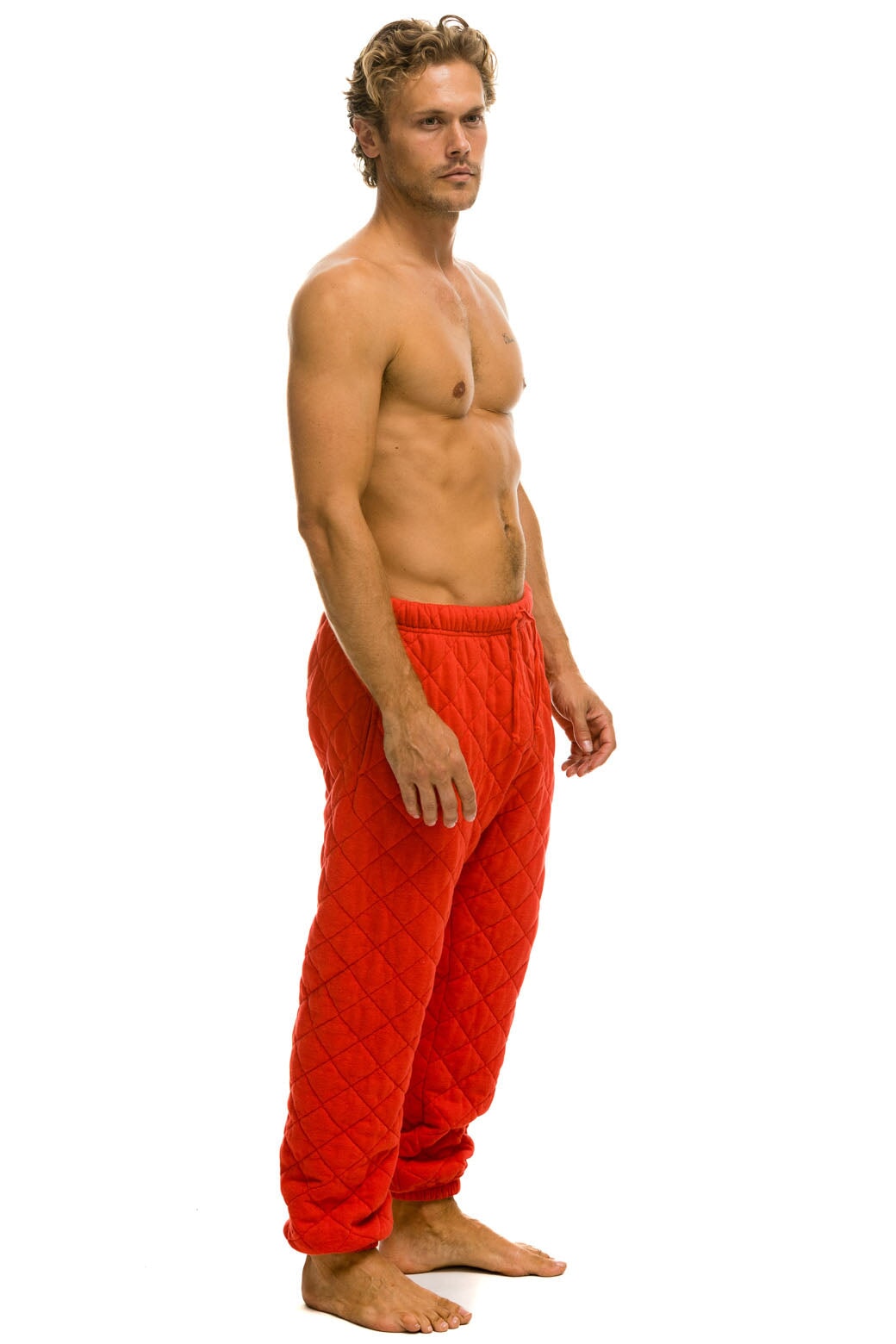 QUILTED SWEATPANTS - RED - Image 2