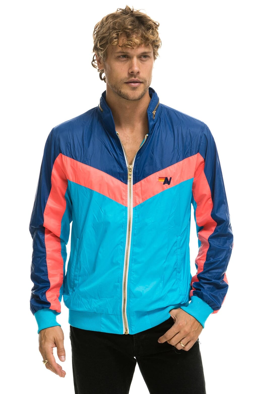 MEN'S WINDBREAKER JACKET- NEON BLUE - Image 6