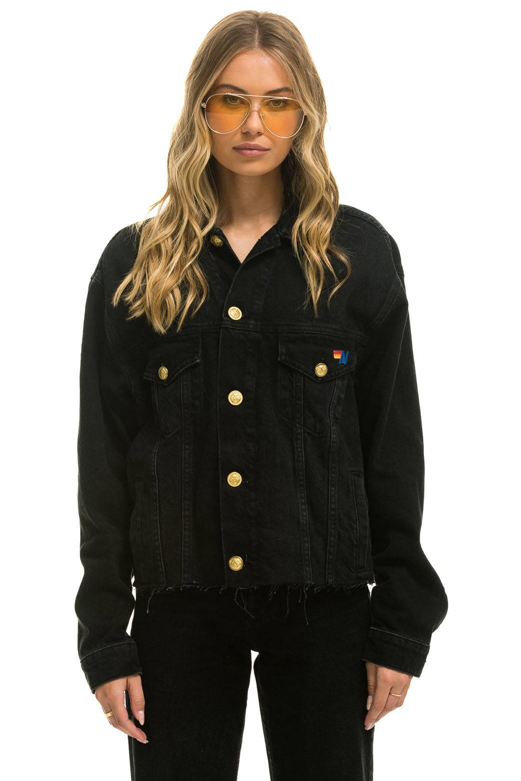 NEED FOR SPEED OVERSIZED CROP DENIM JACKET - VINTAGE BLACK - Image 3