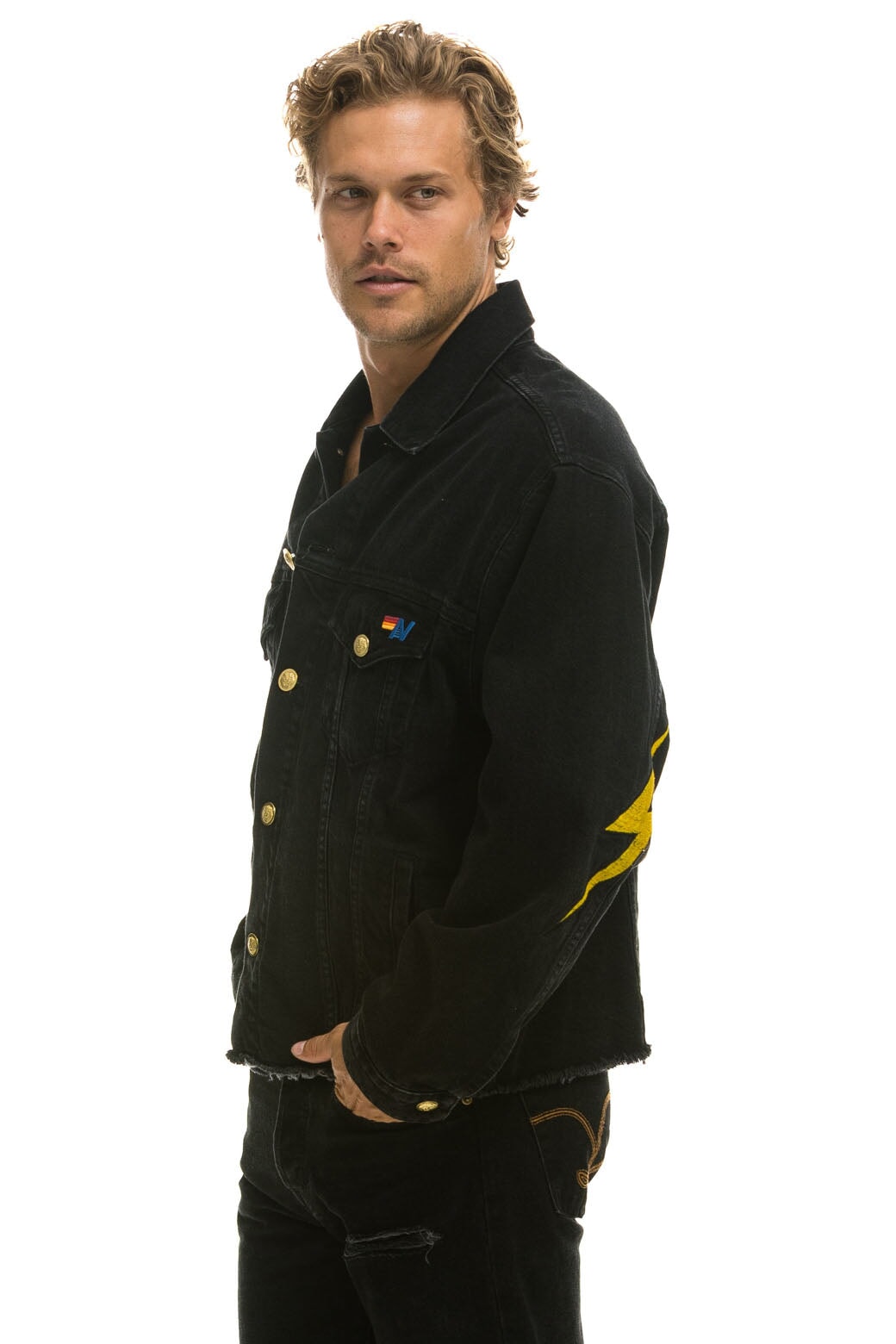 NEED FOR SPEED OVERSIZED CROP DENIM JACKET - VINTAGE BLACK - Image 8