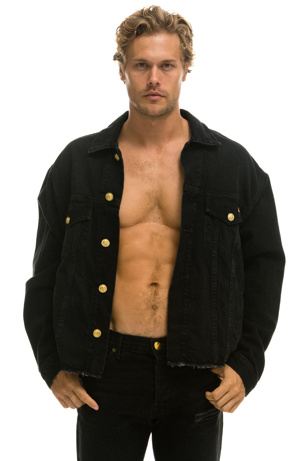 NEED FOR SPEED OVERSIZED CROP DENIM JACKET - VINTAGE BLACK - Image 4