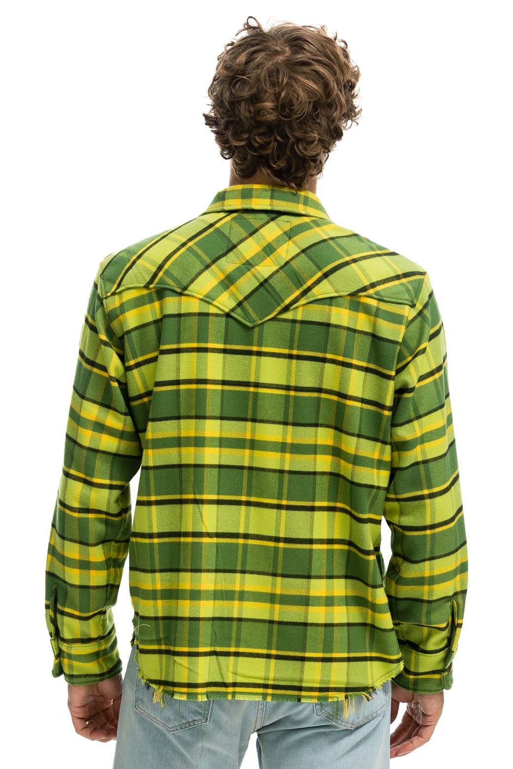 PLAID FLANNEL WESTERN SHIRT - AVOCADO PLAID - Image 6