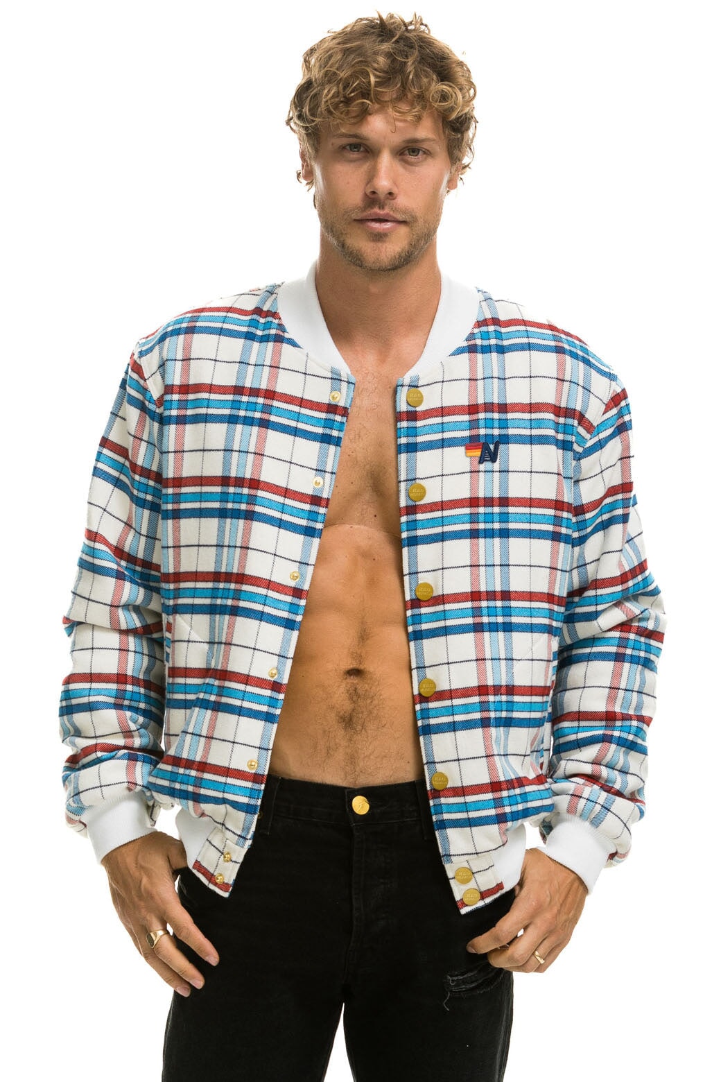 PLAID UNISEX VARSITY JACKET - MONTAUK PLAID - Image 2