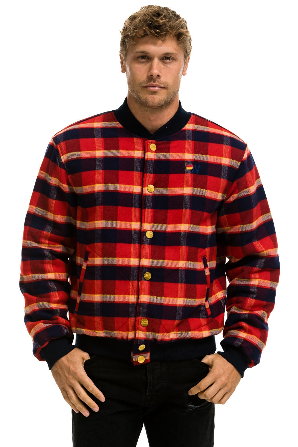 PLAID UNISEX VARSITY JACKET - RUGBY PLAID - Image 2