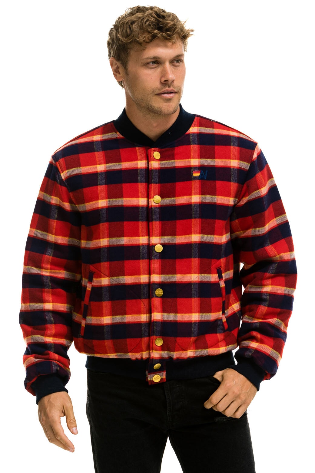 PLAID UNISEX VARSITY JACKET - RUGBY PLAID - Image 8