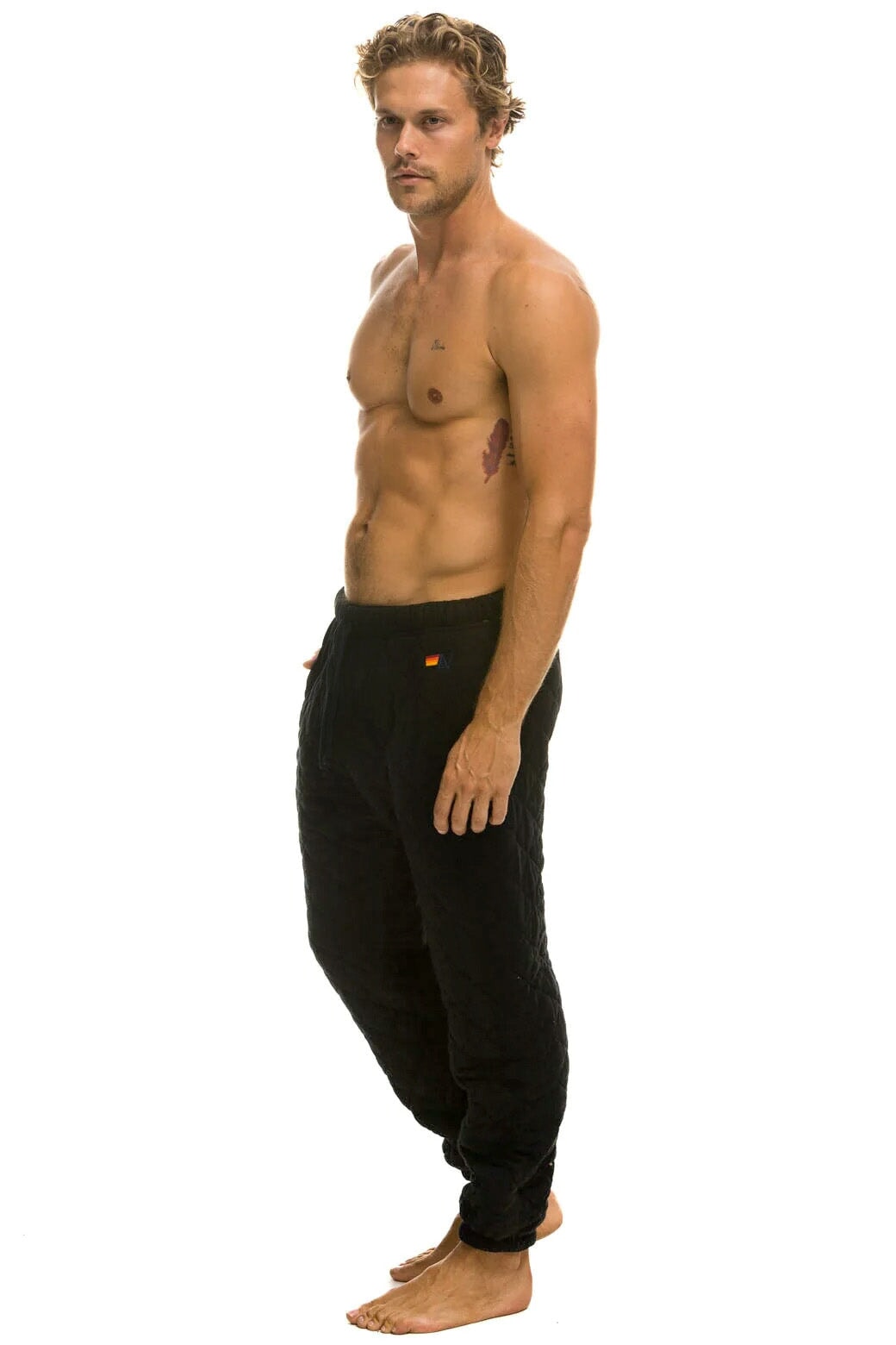 QUILTED SWEATPANTS - BLACK - Image 2