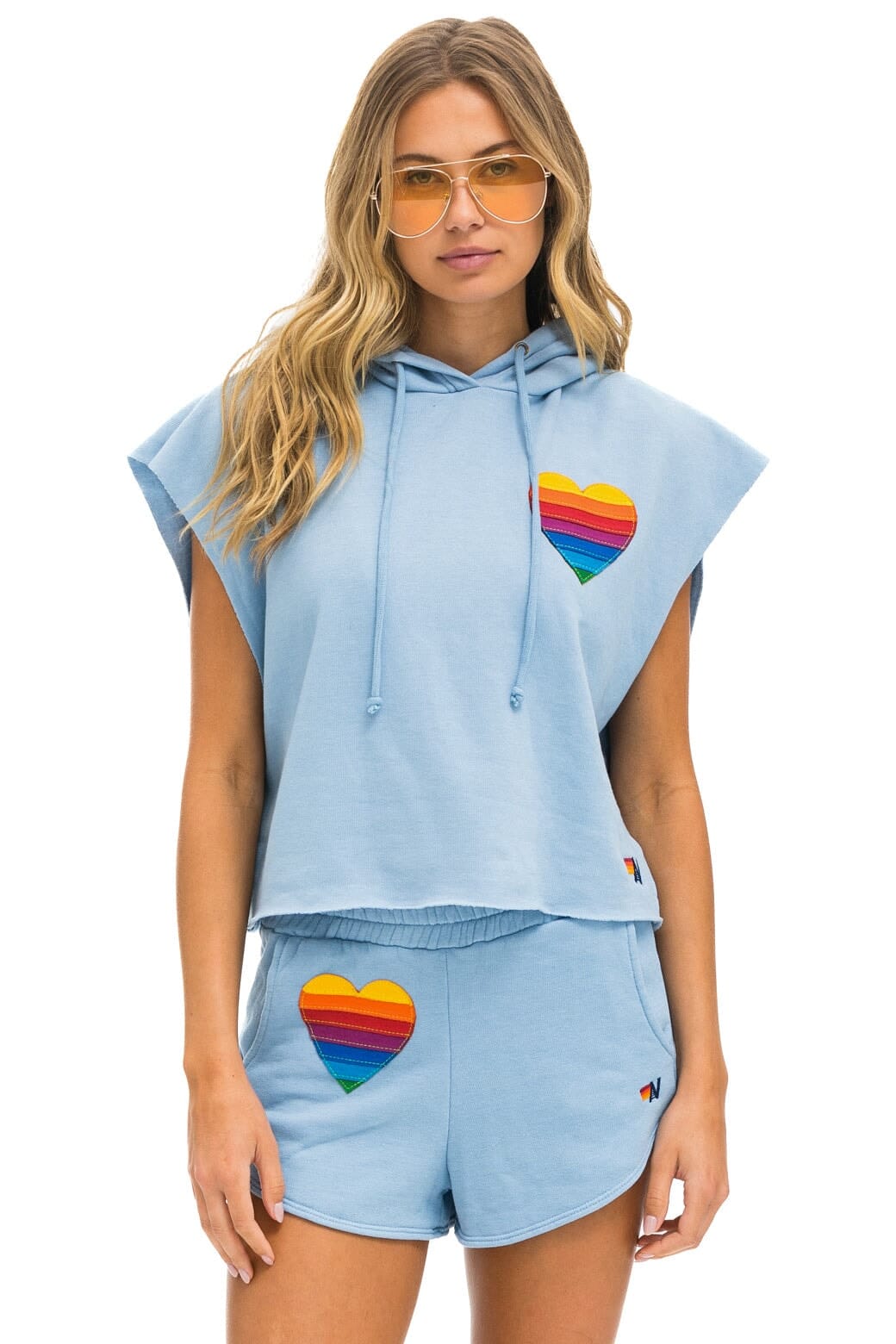 RAINBOW HEART STITCH LOUNGER SHORT - ICE - Image 6
