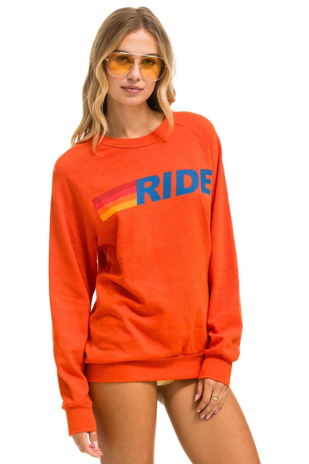 RIDE LOGO CREW SWEATSHIRT - ORANGE - Image 4