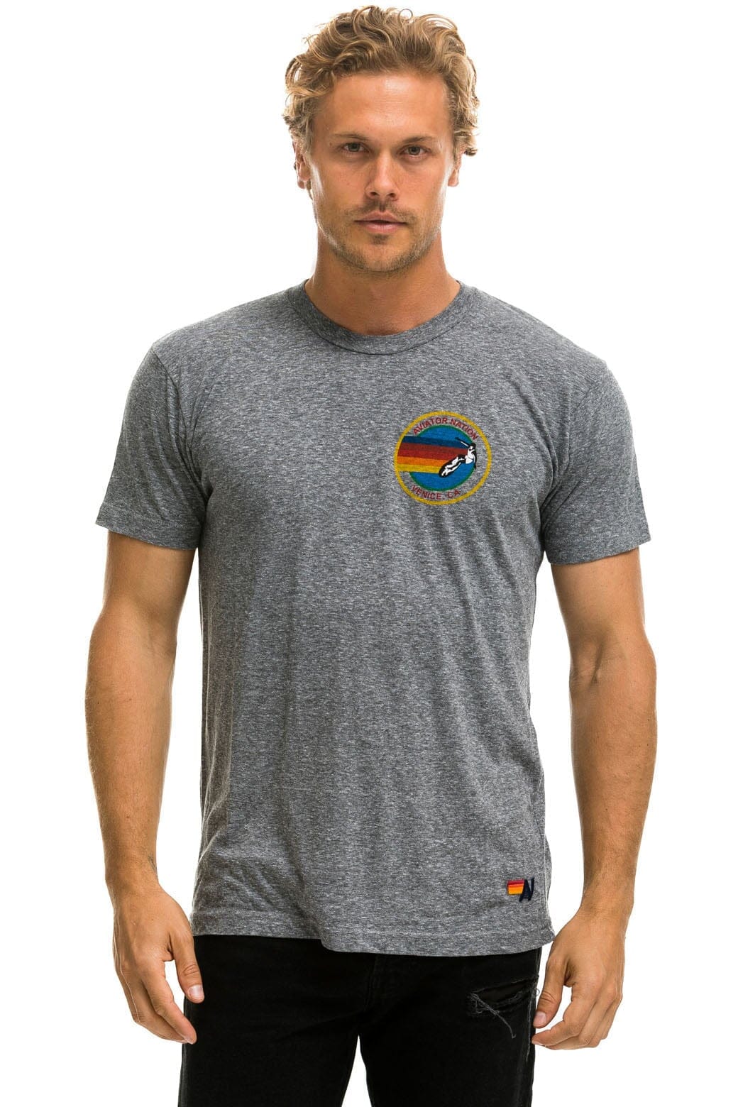 SIGNATURE SMALL CIRCLE LOGO TEE - HEATHER GREY