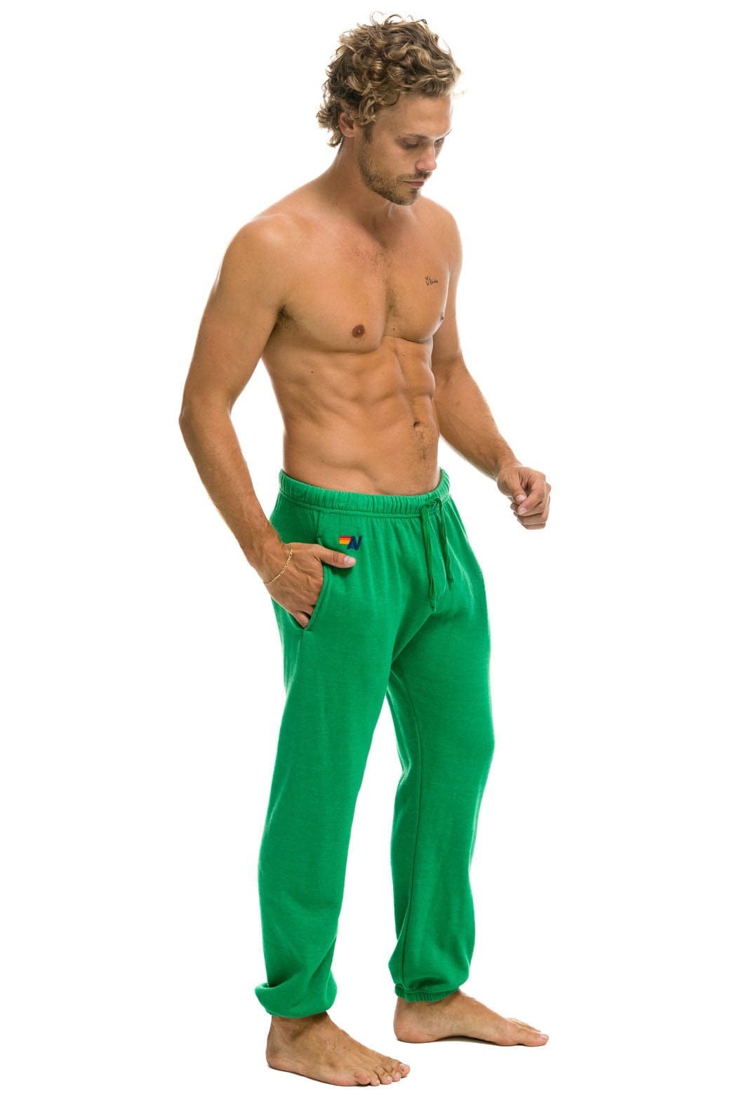 SMILEY 2 MENS SWEATPANTS - KELLY GREEN - Image 4