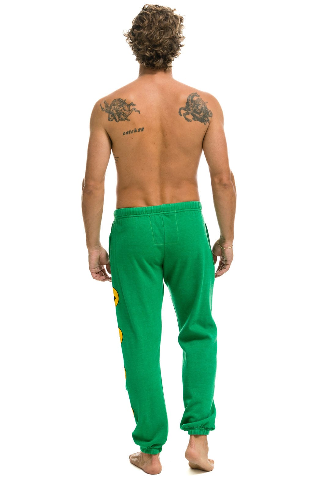 SMILEY 2 MENS SWEATPANTS - KELLY GREEN - Image 3