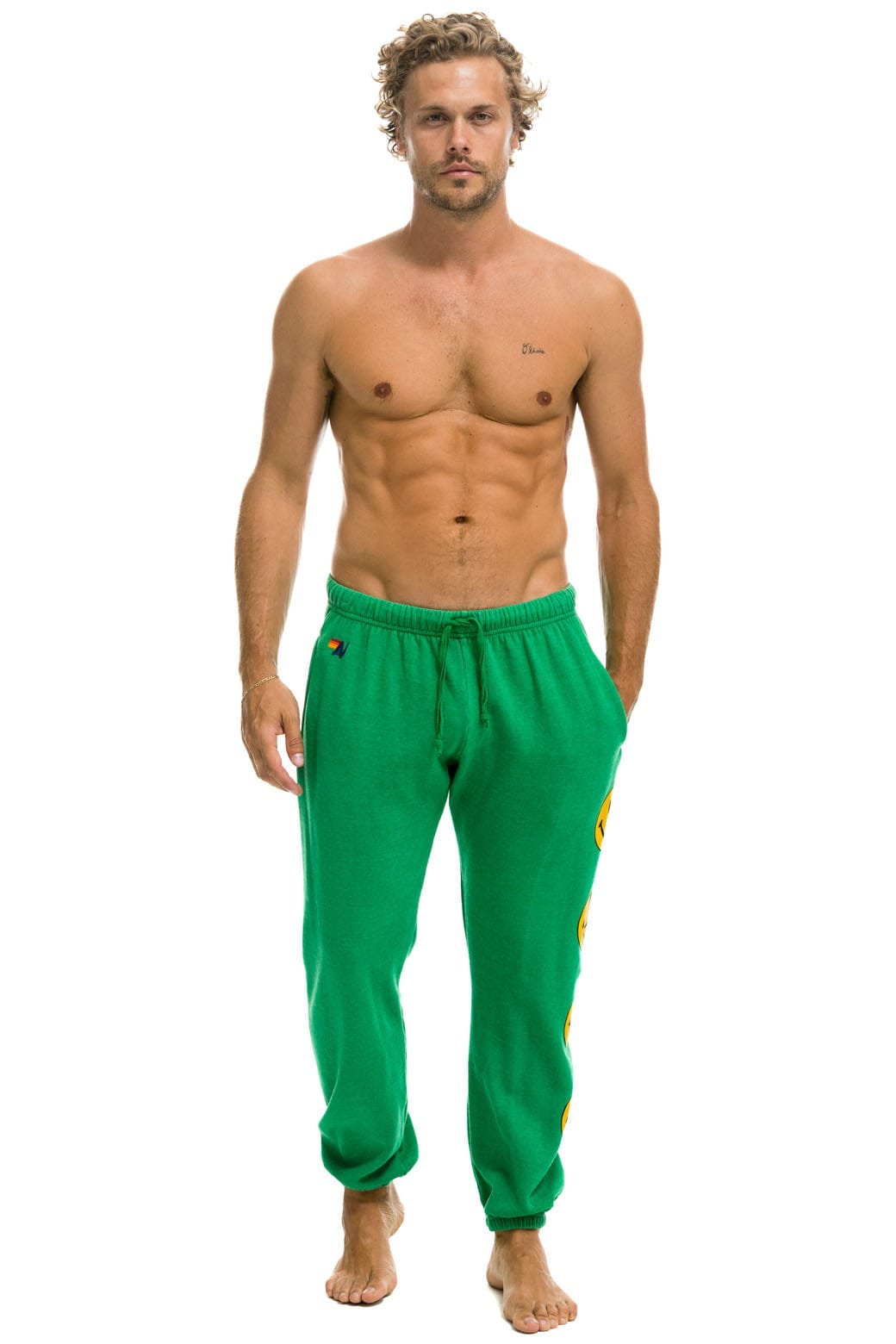 SMILEY 2 MENS SWEATPANTS - KELLY GREEN - Image 2