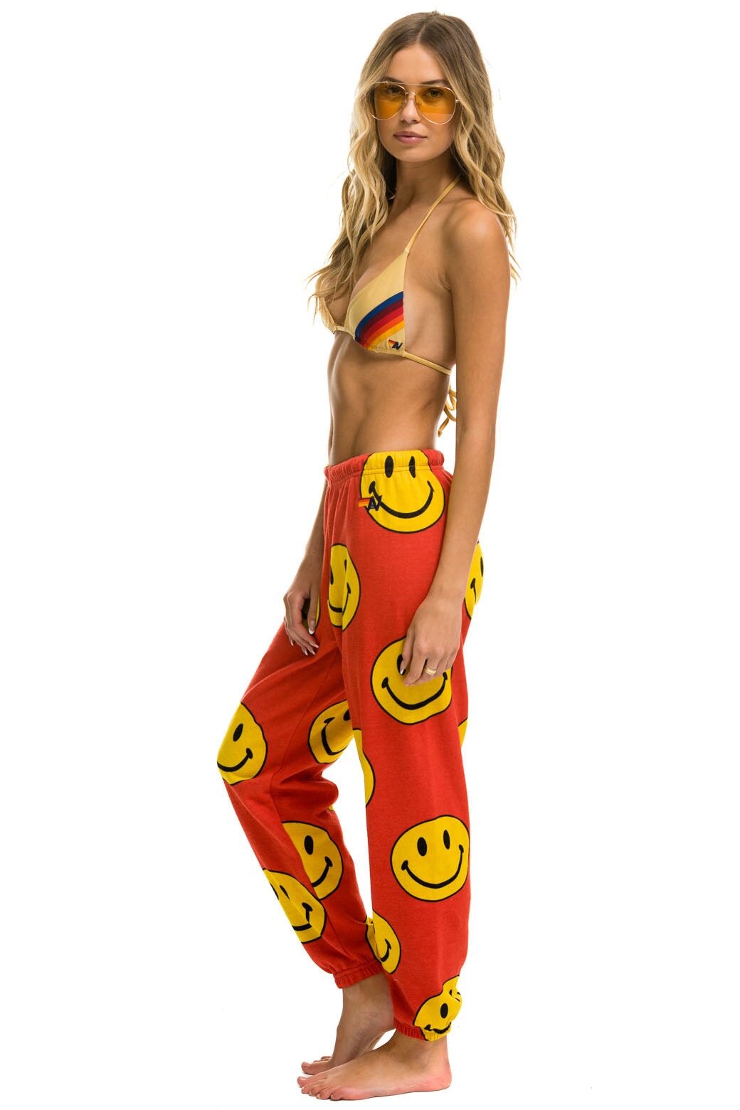SMILEY REPEAT SWEATPANTS - RED - Image 2