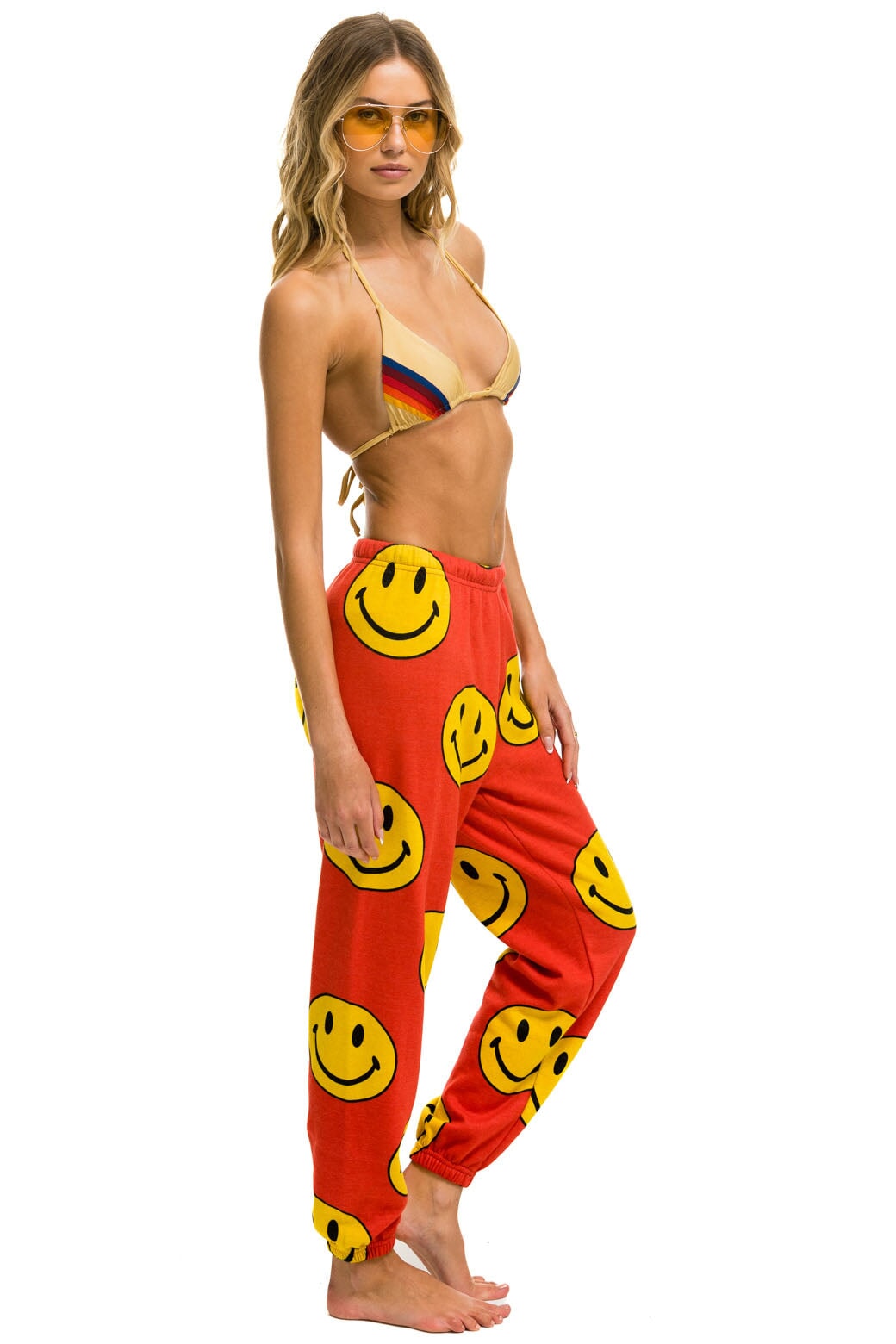 SMILEY REPEAT SWEATPANTS - RED - Image 4