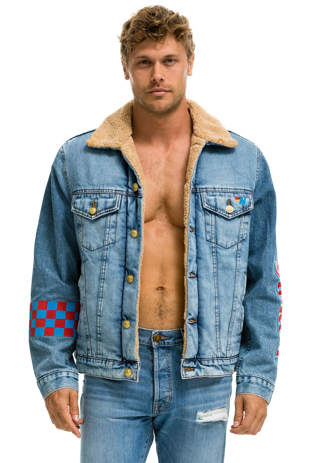STOKED BOLT SMILEY RANCH SHERPA DENIM JACKET- SUPER LIGHT - Image 5
