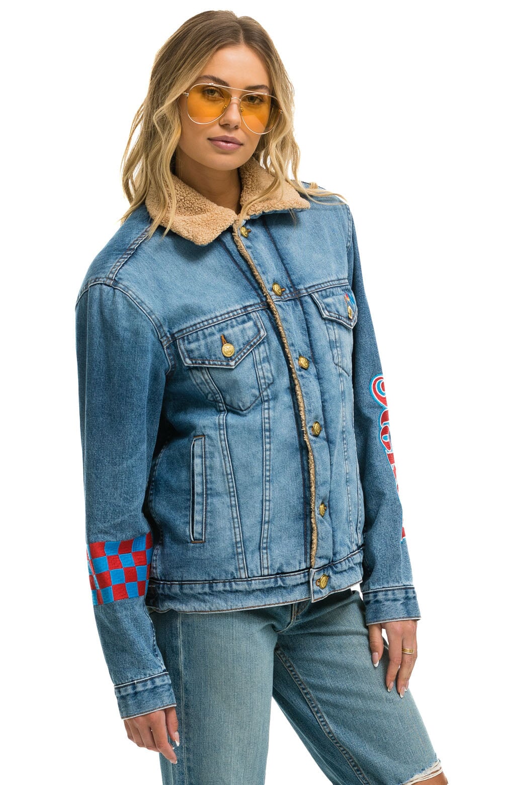 STOKED BOLT SMILEY RANCH SHERPA DENIM JACKET- SUPER LIGHT - Image 8