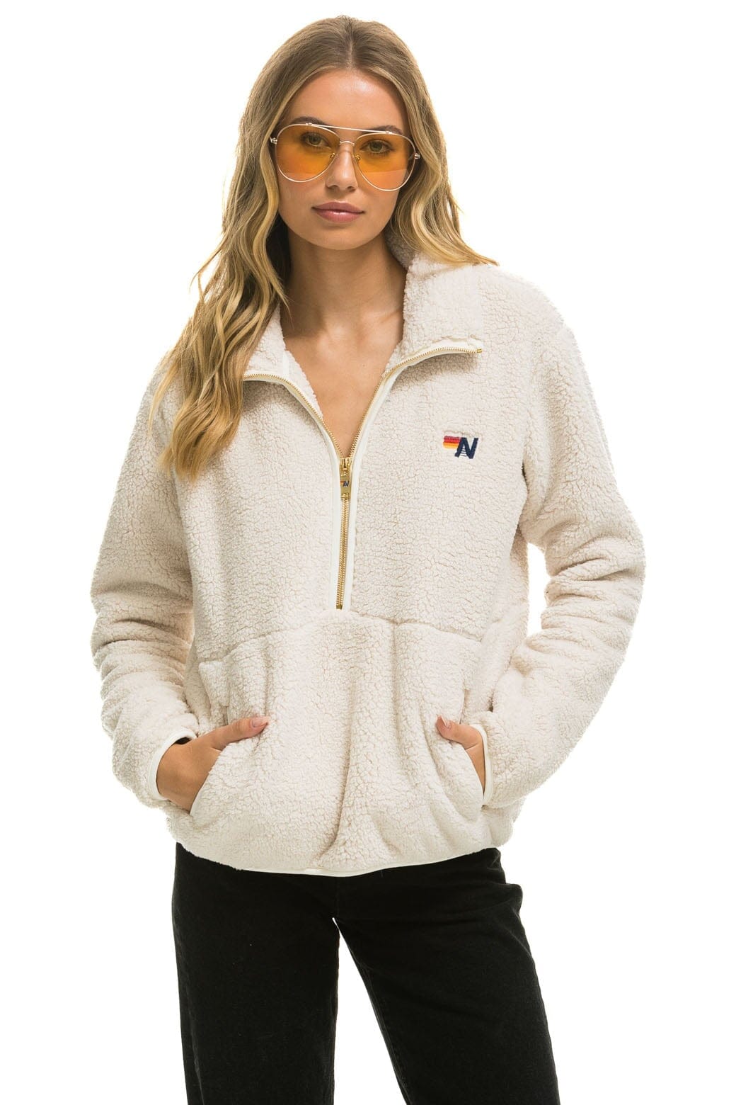 TEDDY UNISEX HALF ZIP JACKET - VINTAGE WHITE - Image 7
