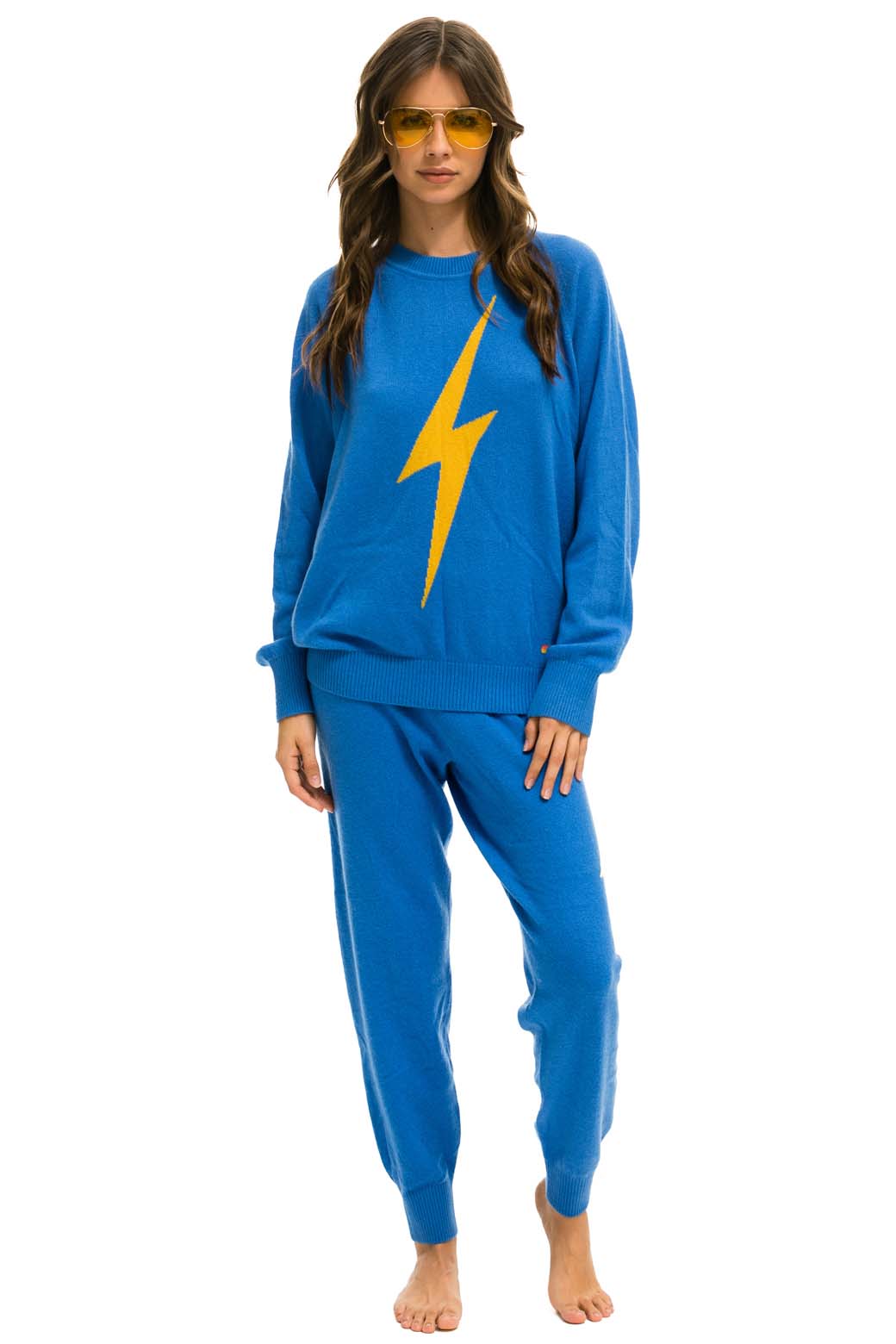 UNISEX BOLT CASHMERE LIGHT SWEATER - VINTAGE BLUE // BLUE BOLT - Image 7