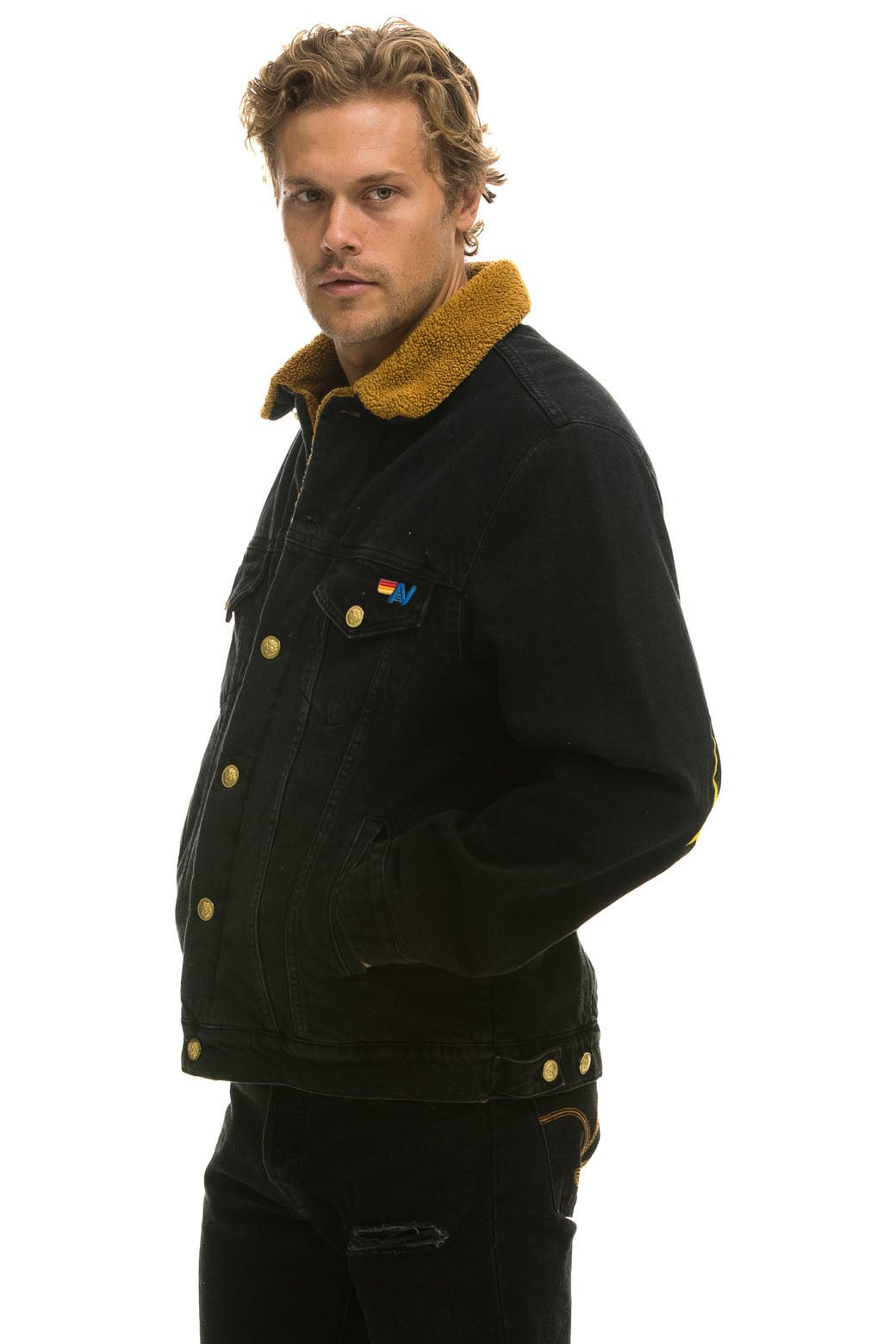 HIGH ON LIFE RANCH SHERPA DENIM JACKET - VINTAGE BLACK - Image 8