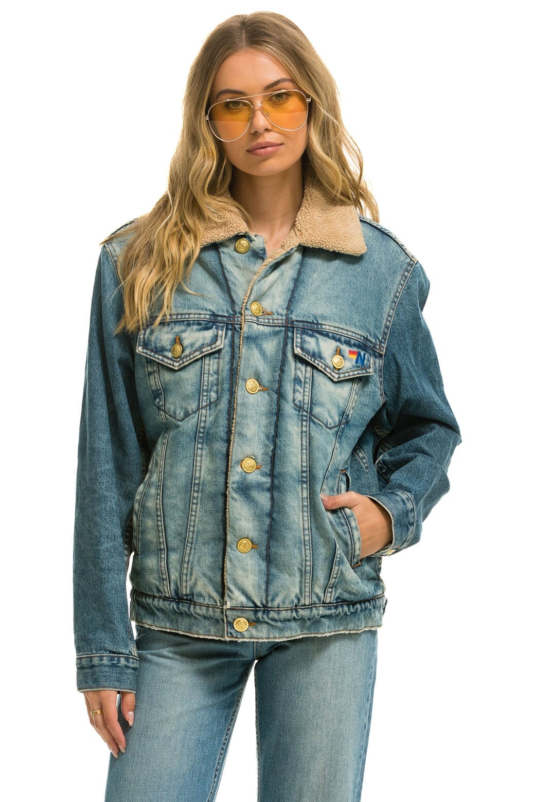 CALI LOVER RANCH SHERPA DENIM JACKET - VINTAGE - Image 3