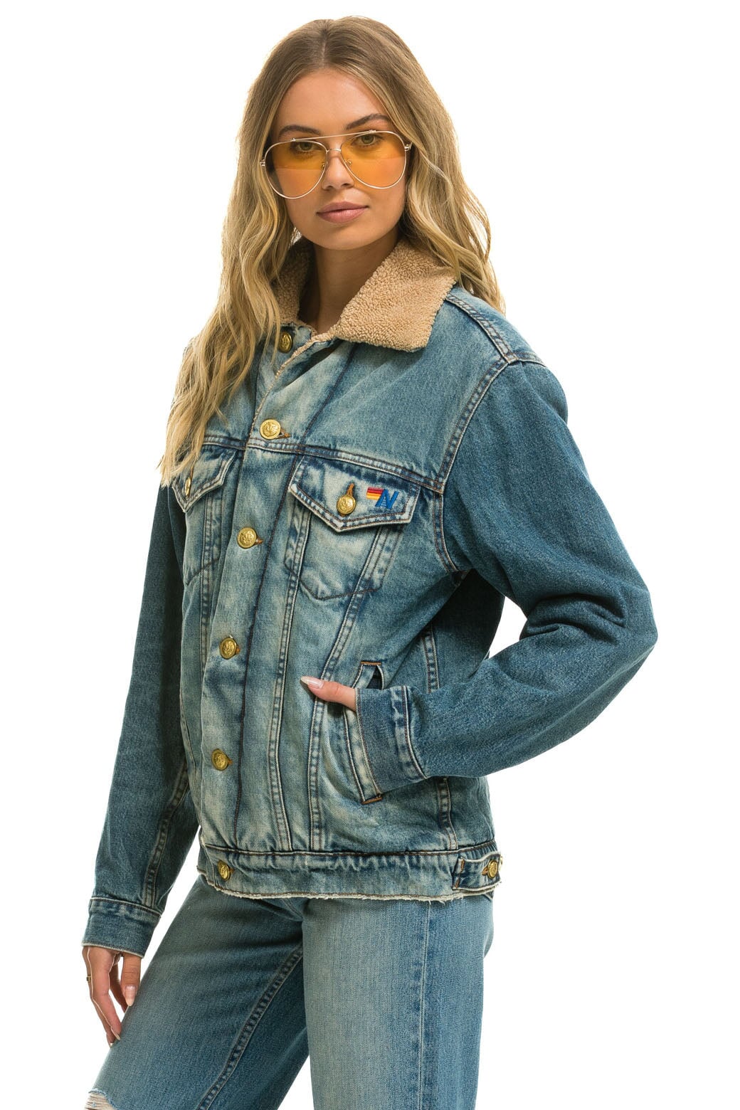 CALI LOVER RANCH SHERPA DENIM JACKET - VINTAGE - Image 7