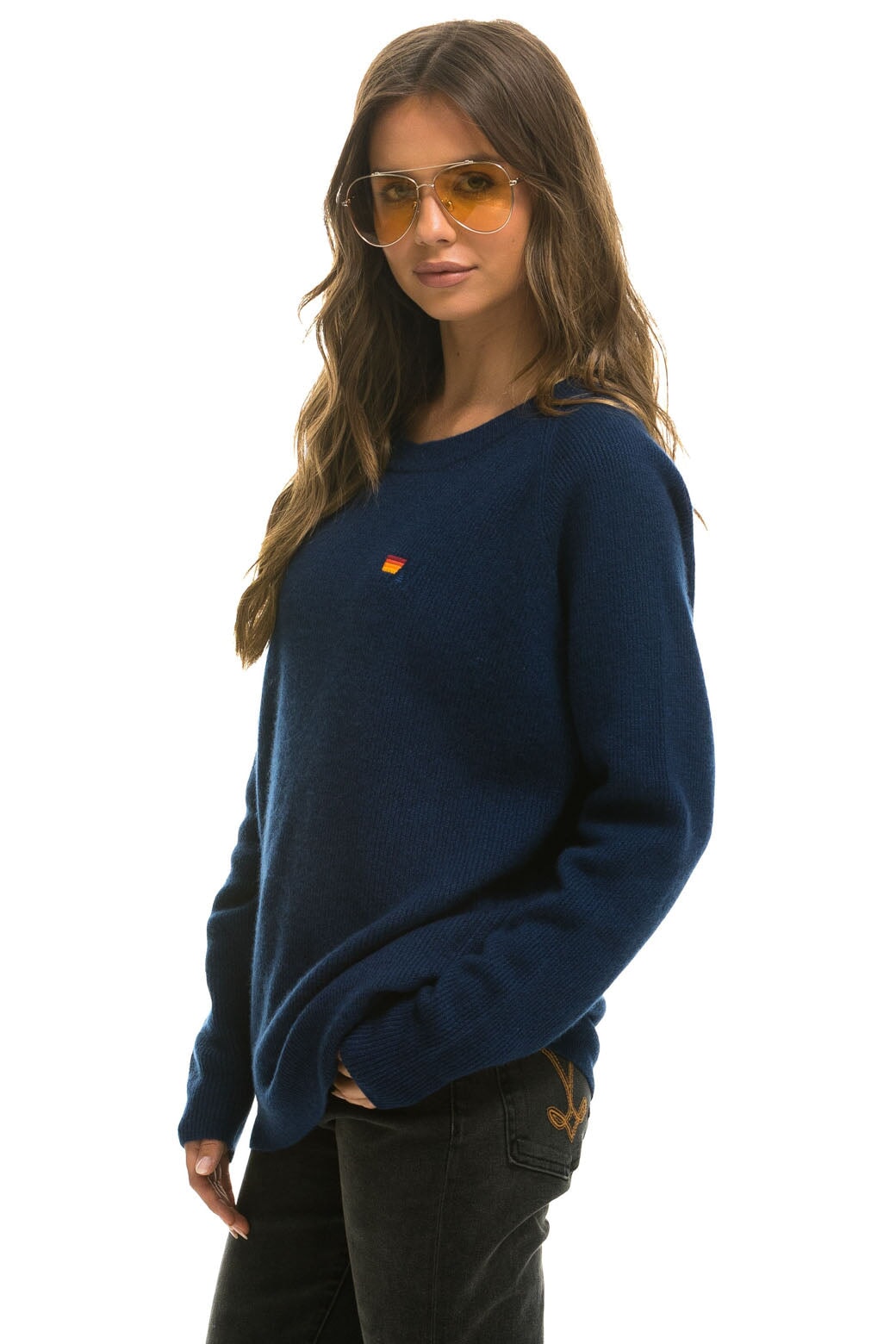VINTAGE CABIN 2 UNISEX CASHMERE SWEATER - MIDNIGHT - Image 3